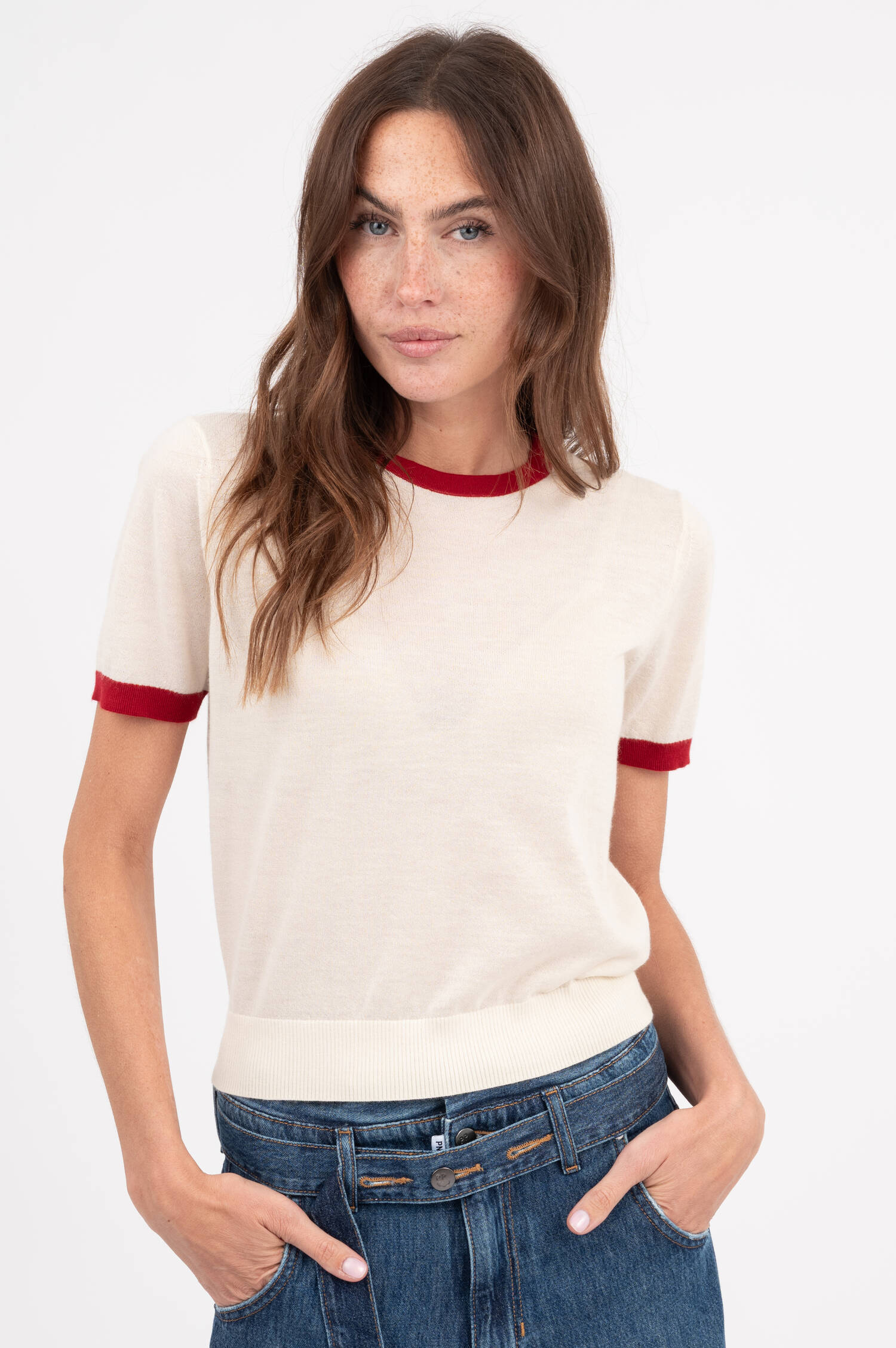 Cashmere T-Shirt AIRY in Creme