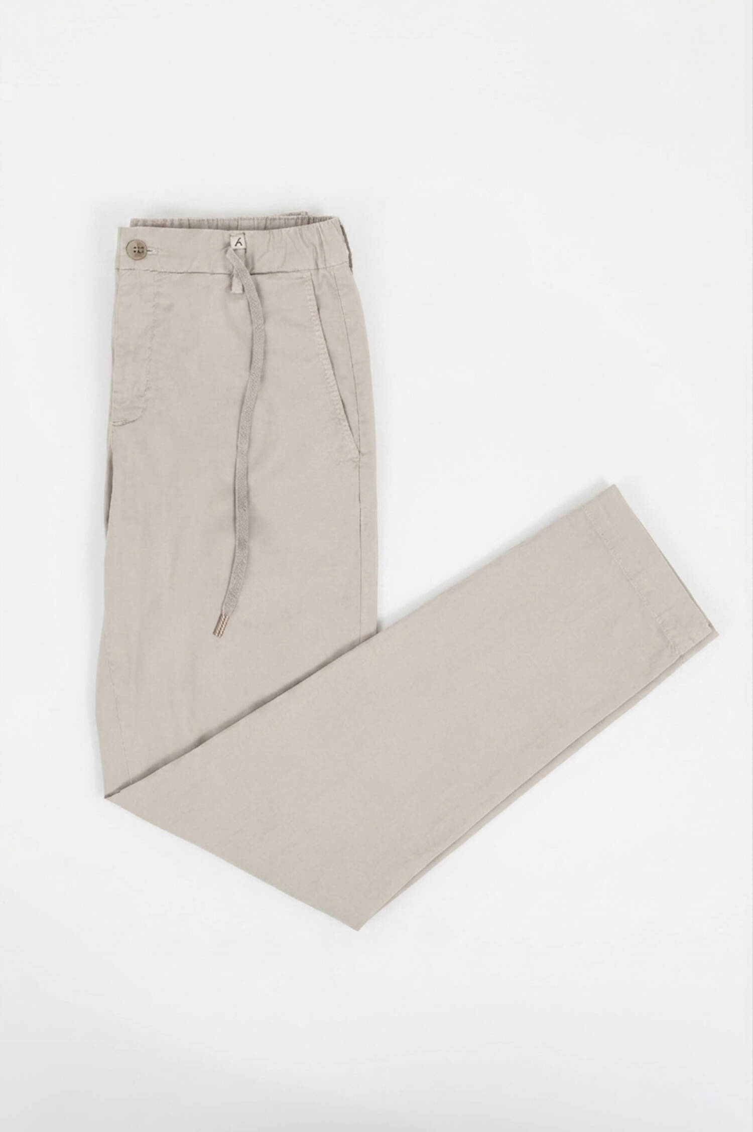 Baumwoll Chino mit Kordelzug in Beige