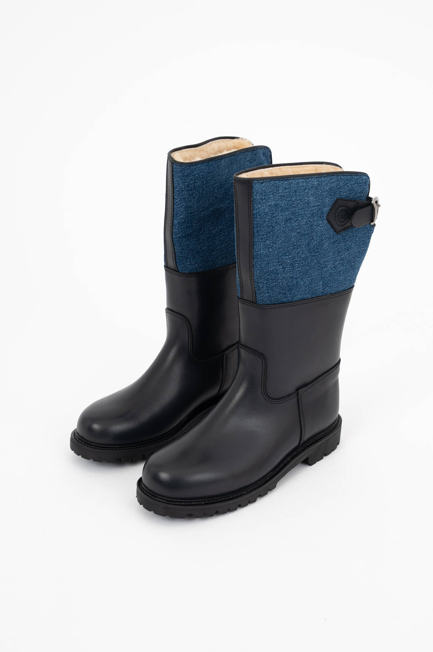 Lederstiefel MARONIBRATER in Blau/Schwarz Lederstiefel MARONIBRATER in Blau/Schwarz
