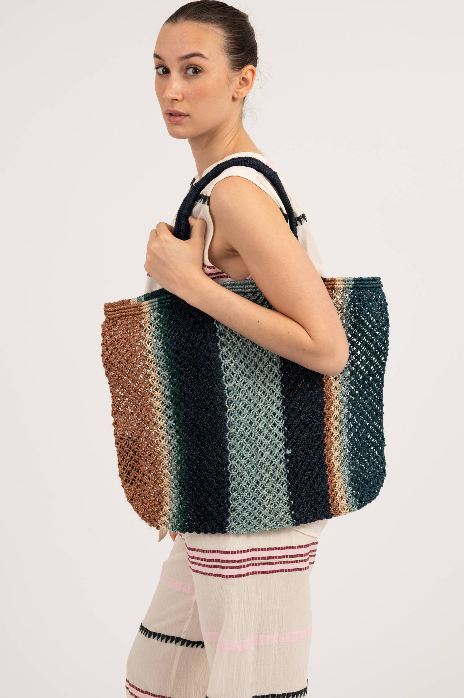 Jute Shopper RONNIE TBASE in Multicolor