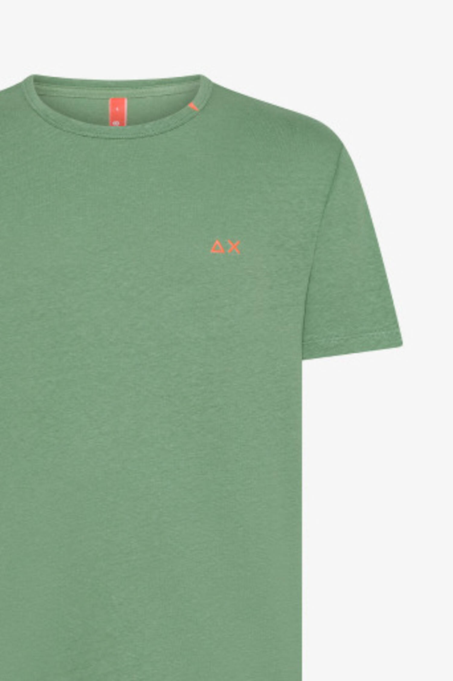 Kurzarm-Shirt aus Baumwoll-Leinen in Verde Salvia