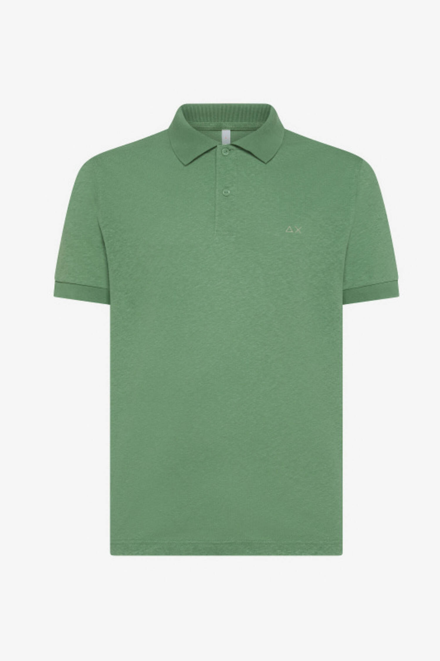 Polo-Shirt aus Leinen-Baumwoll-Mix in Verde Salvia