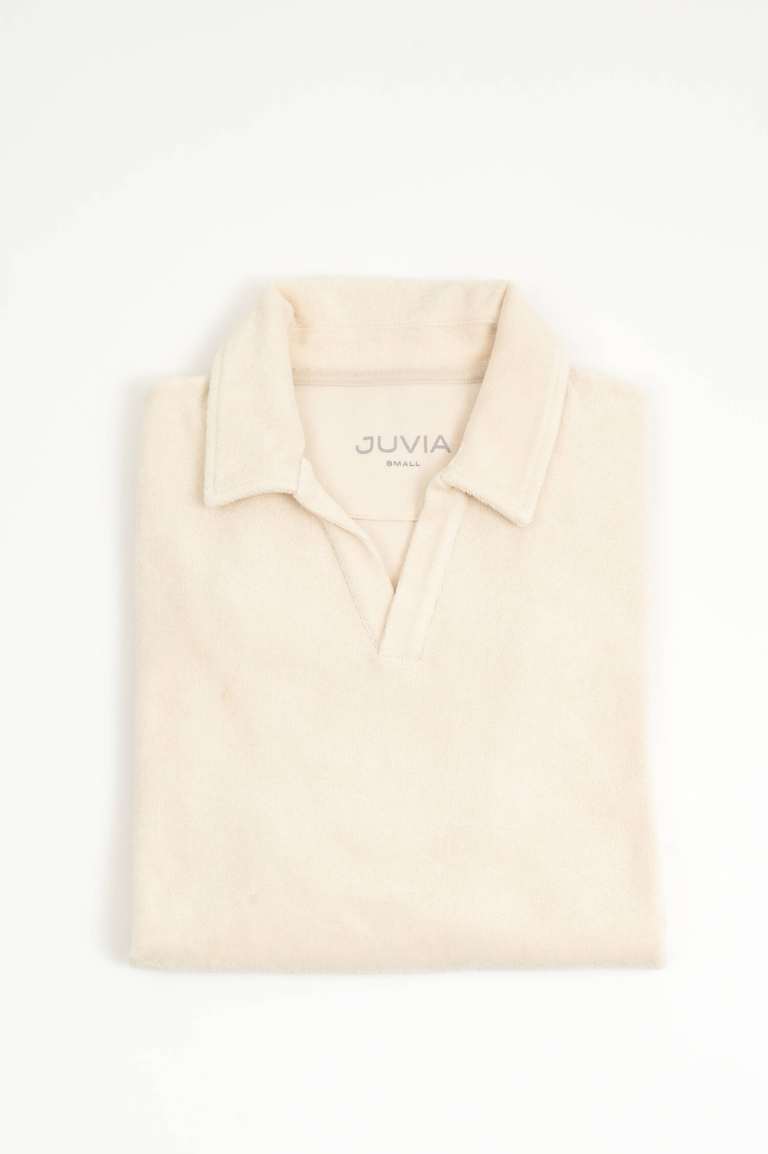  Frottee Poloshirt in Eggshell