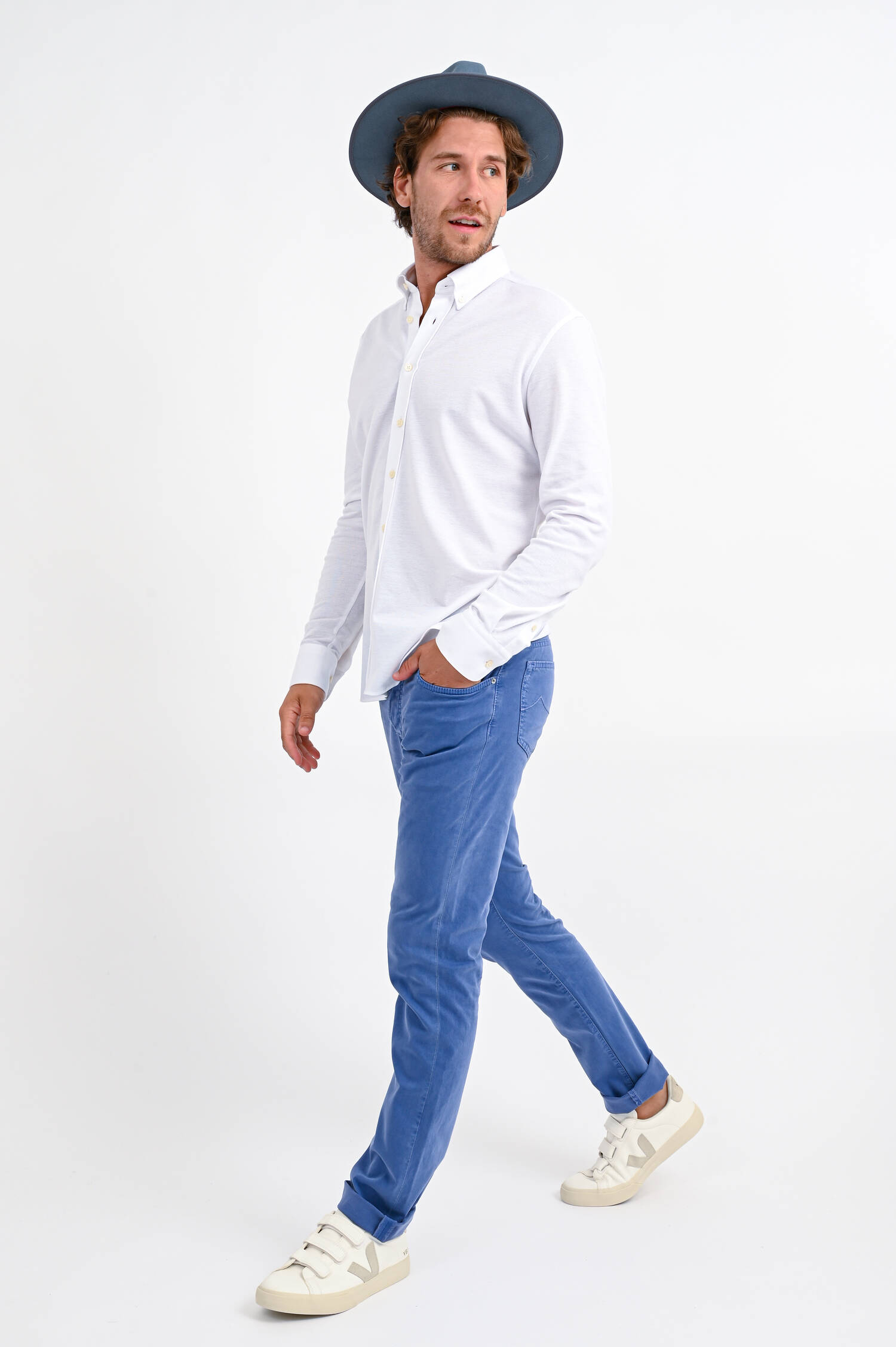 Lanagarm Piqué Hemd Brompton in Weiß Lanagarm Piqué Hemd Brompton in Weiß