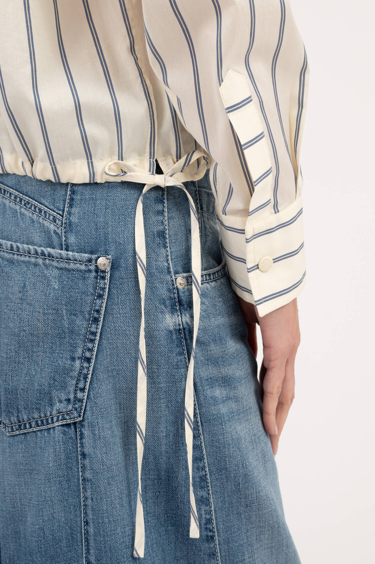 Gestreifte Bluse in Creme