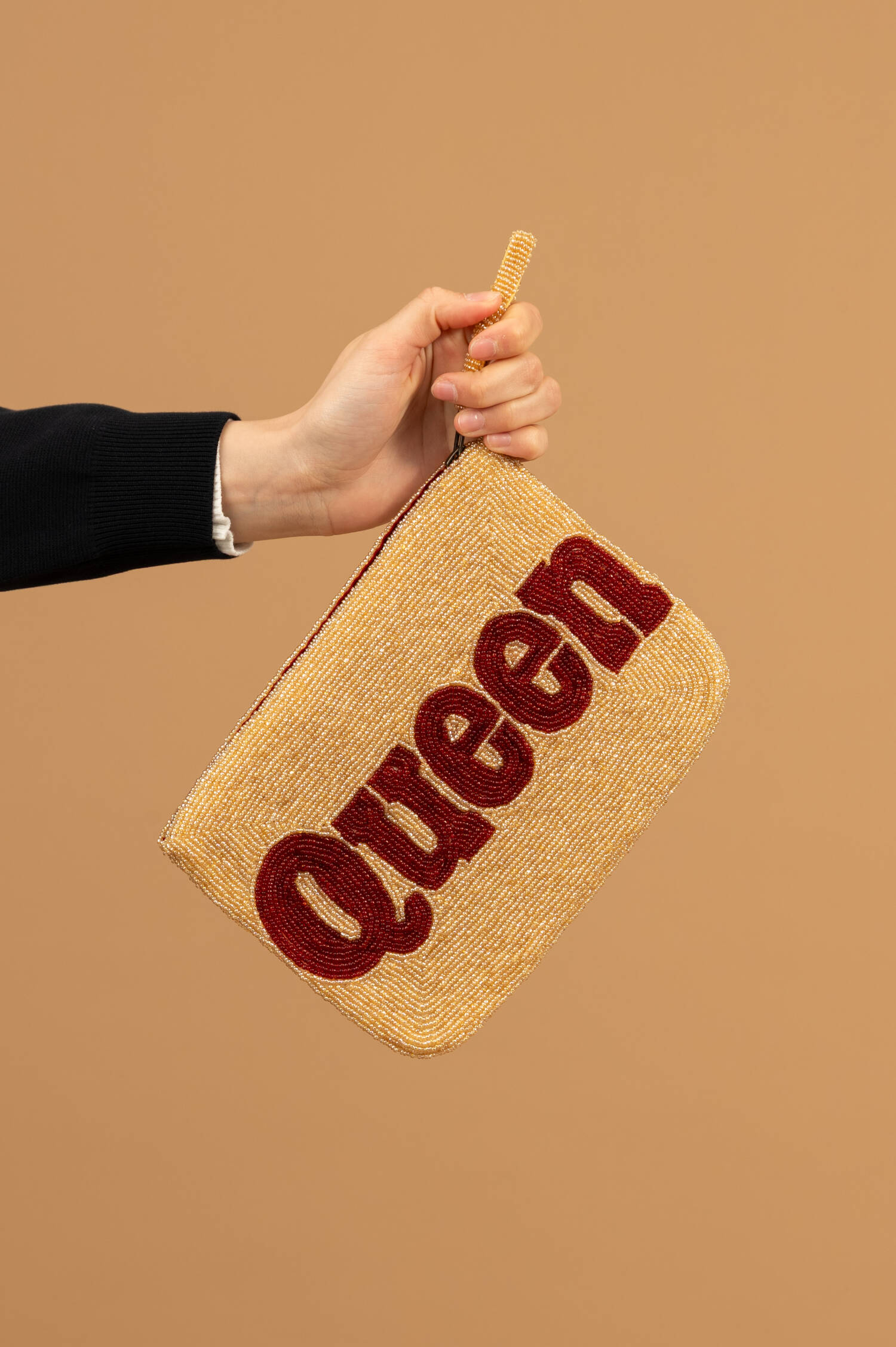 Perlen-Clutch QUEEN in Gold/Rot Perlen-Clutch QUEEN in Gold/Rot