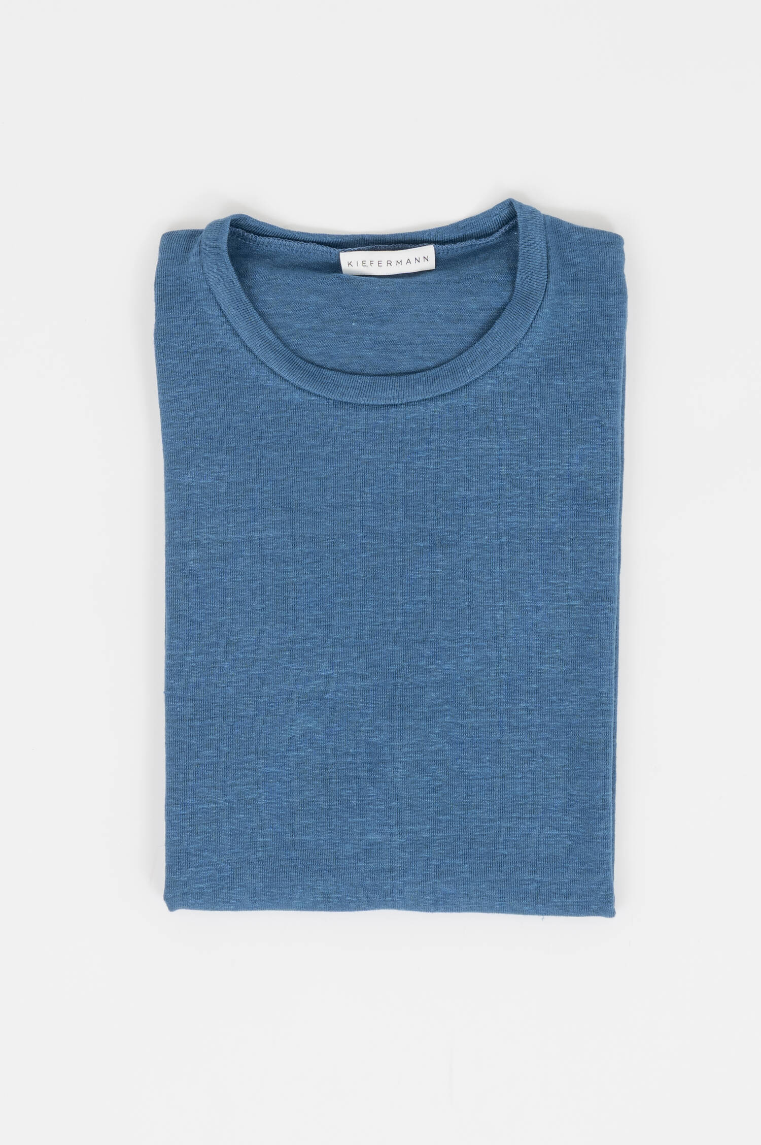 Leinen T-Shirt in Blau