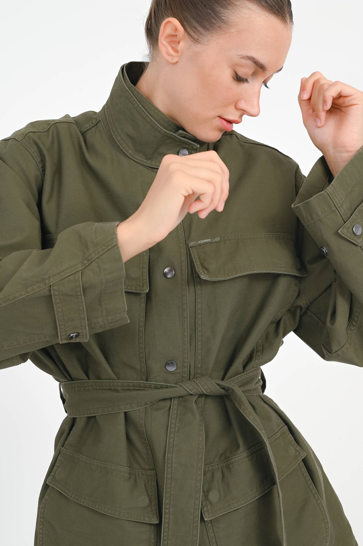 Parka aus Baumwolle in Khaki 