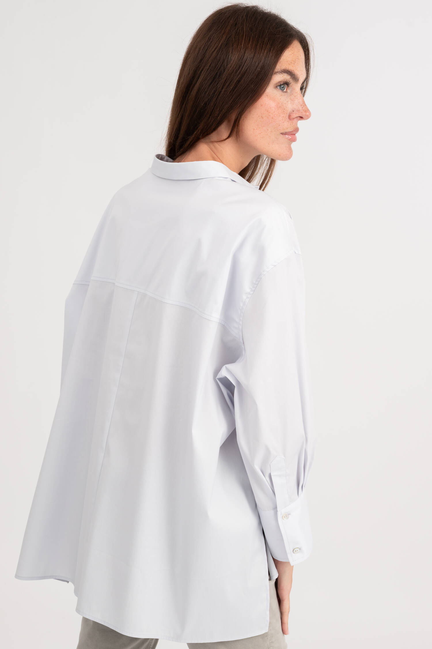 Oversize Bluse in Hellblau