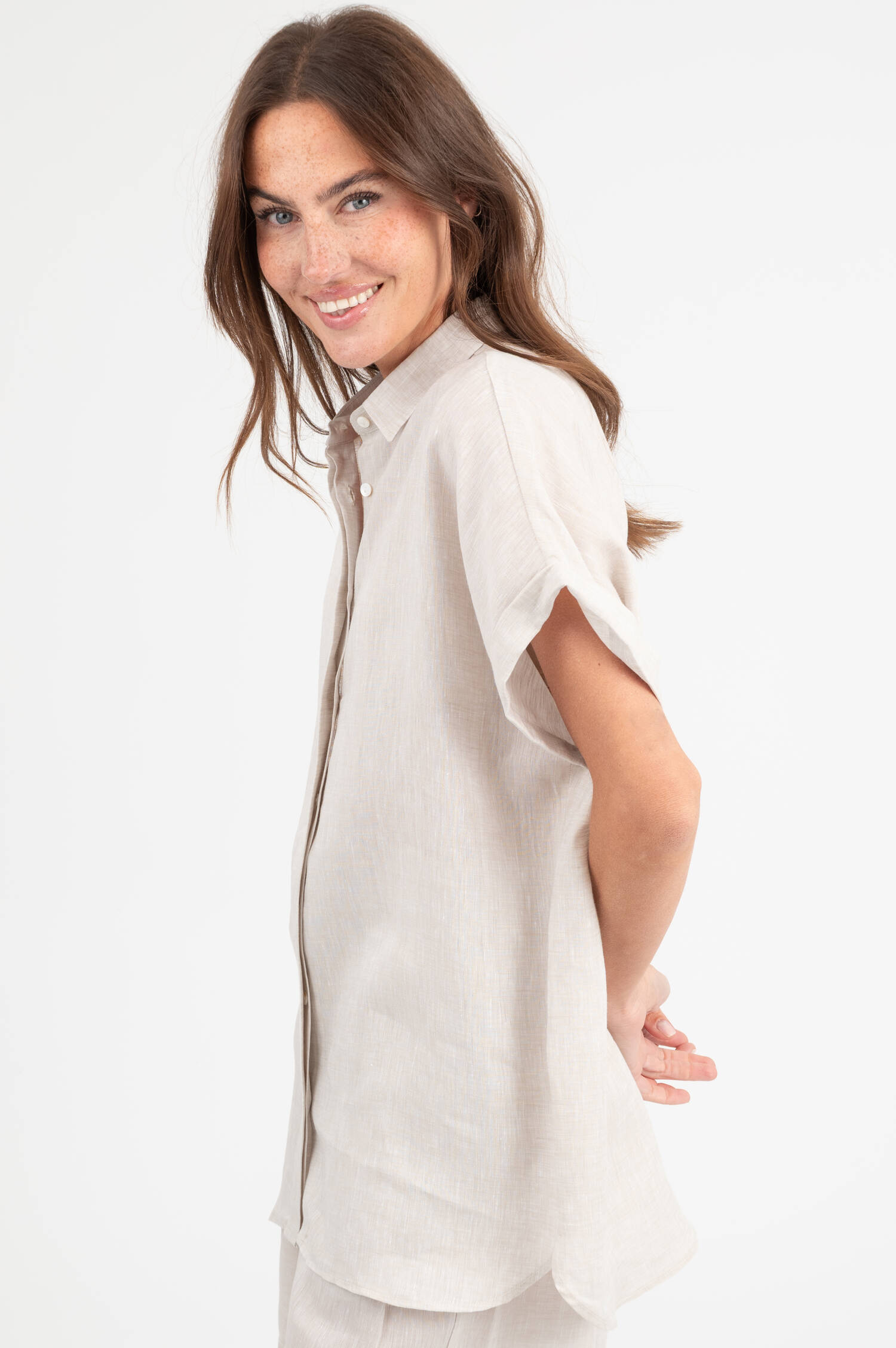 Leinenbluse in Beige Leinenbluse in Beige