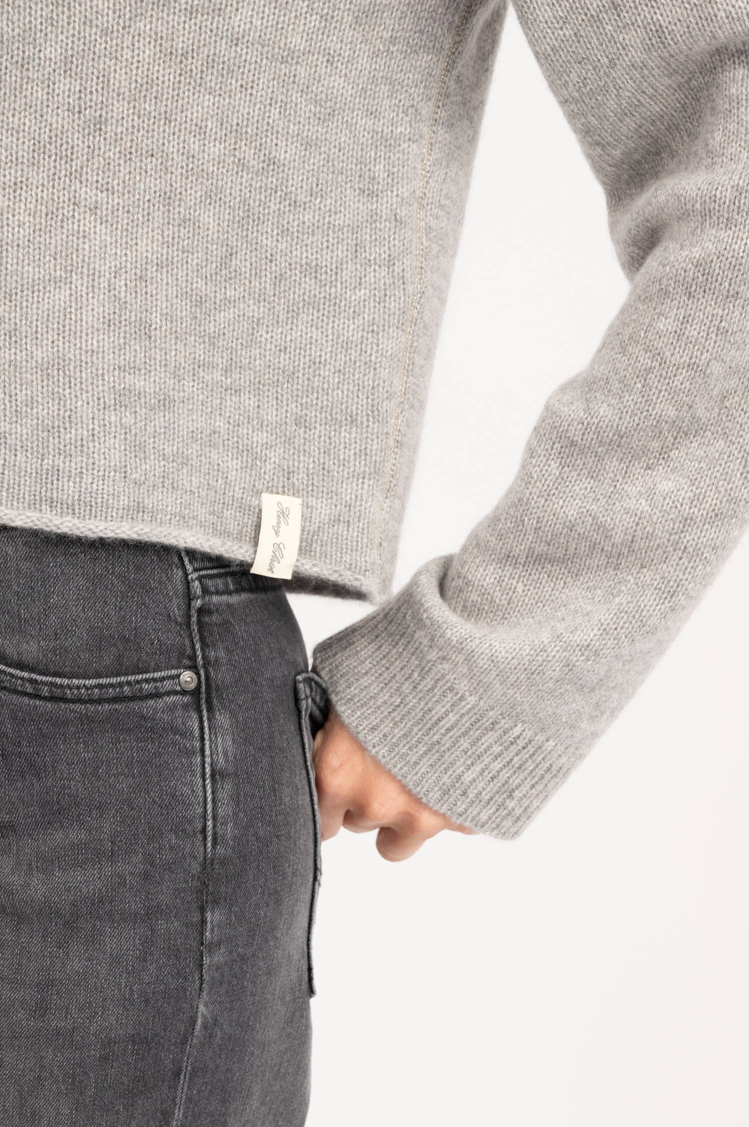 Cashmere Pullover in Grau meliert