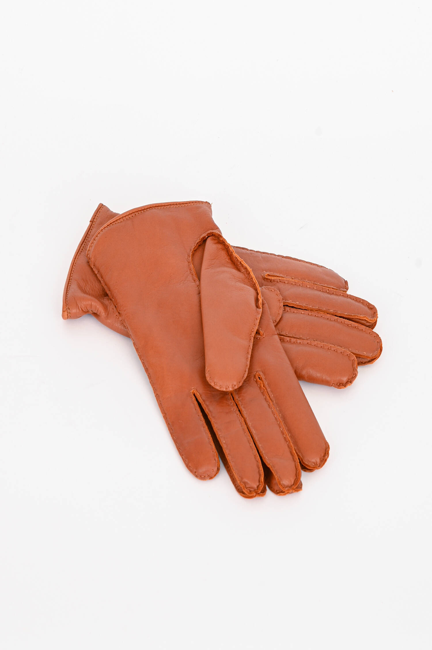 Handschuhe aus weichem Leder in Rotbraun