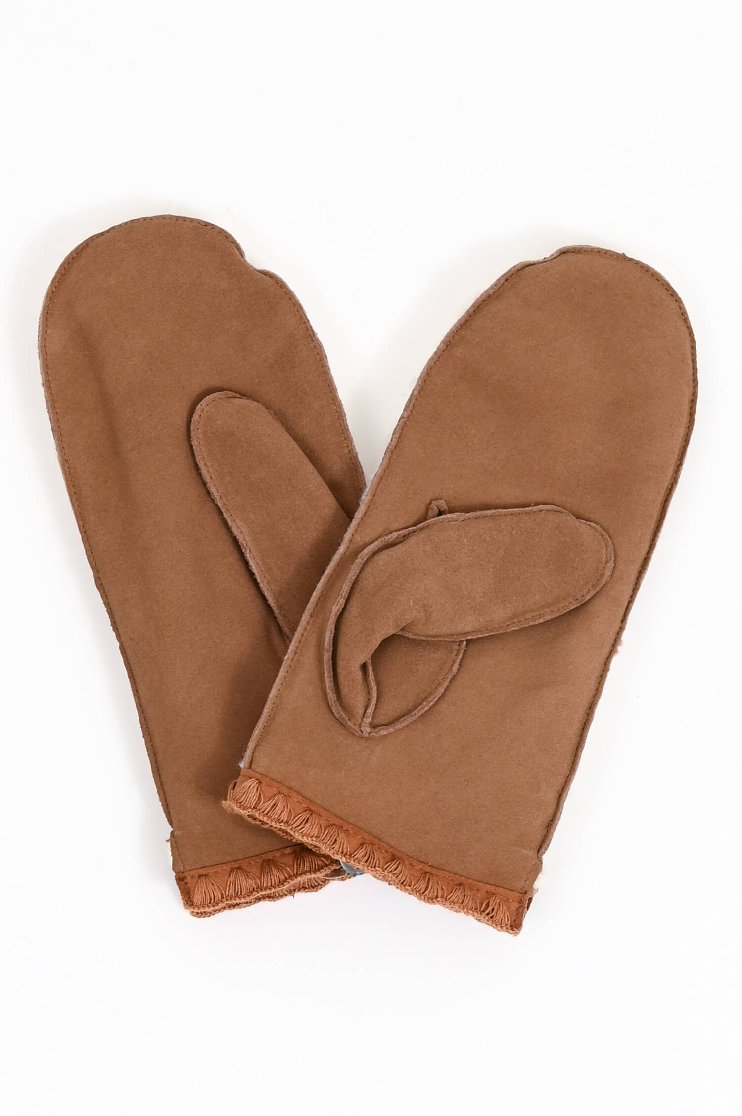 Fäustlinge SCALLOPED in Chestnut/White