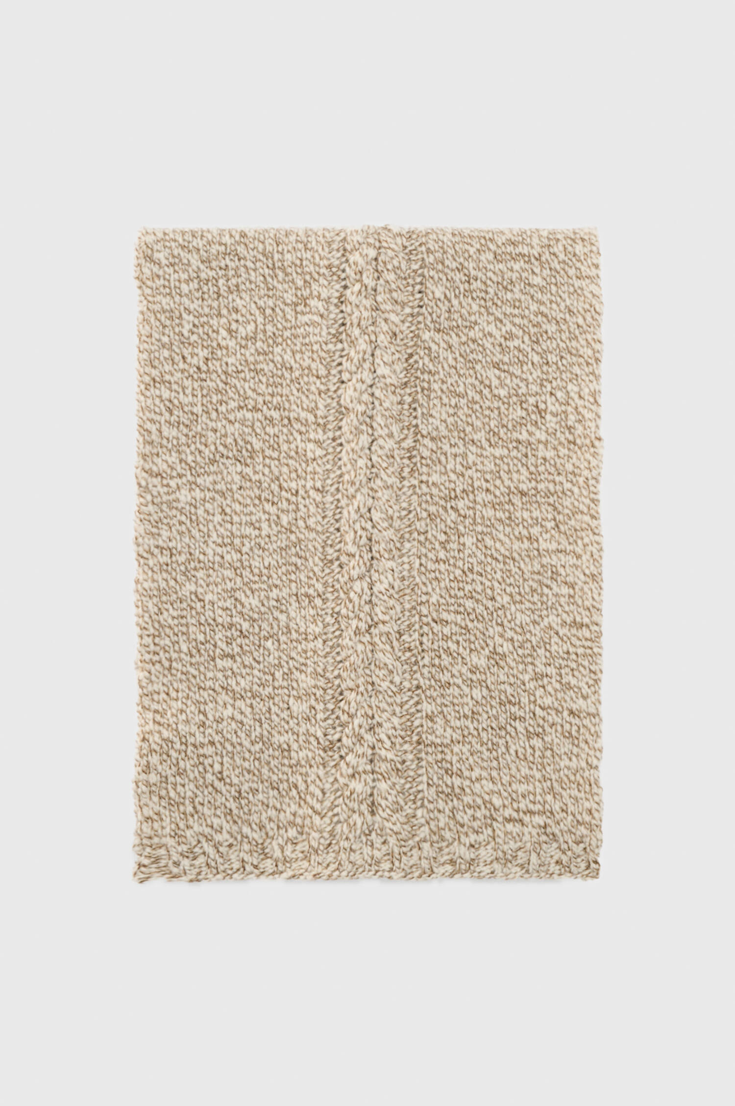 Zopfstrick Schal in Taupe/Beige