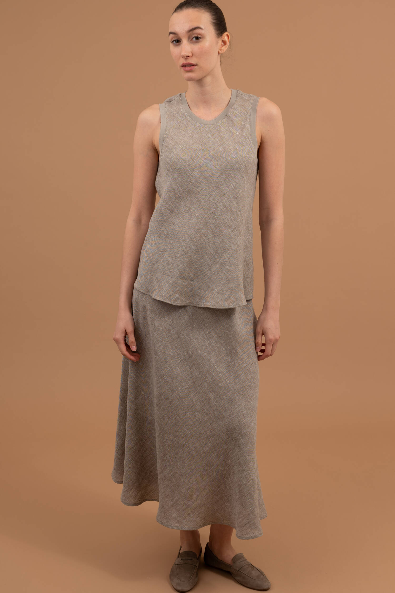 Leinenmix Tanktop RATKA in Braun