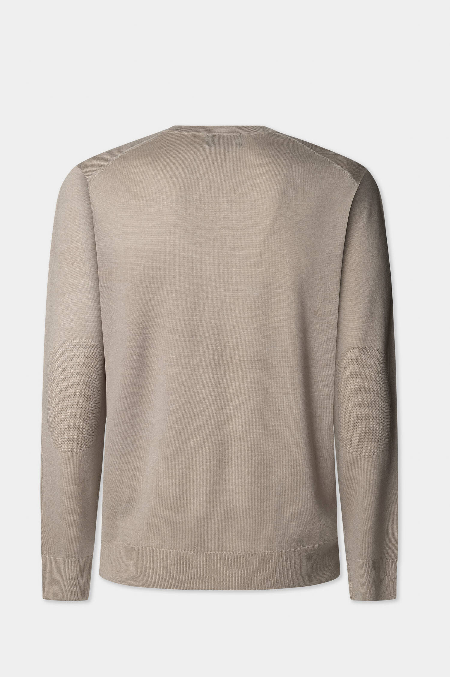 Woll-Seiden-Mix Pullover mit V-Neck in Cashew