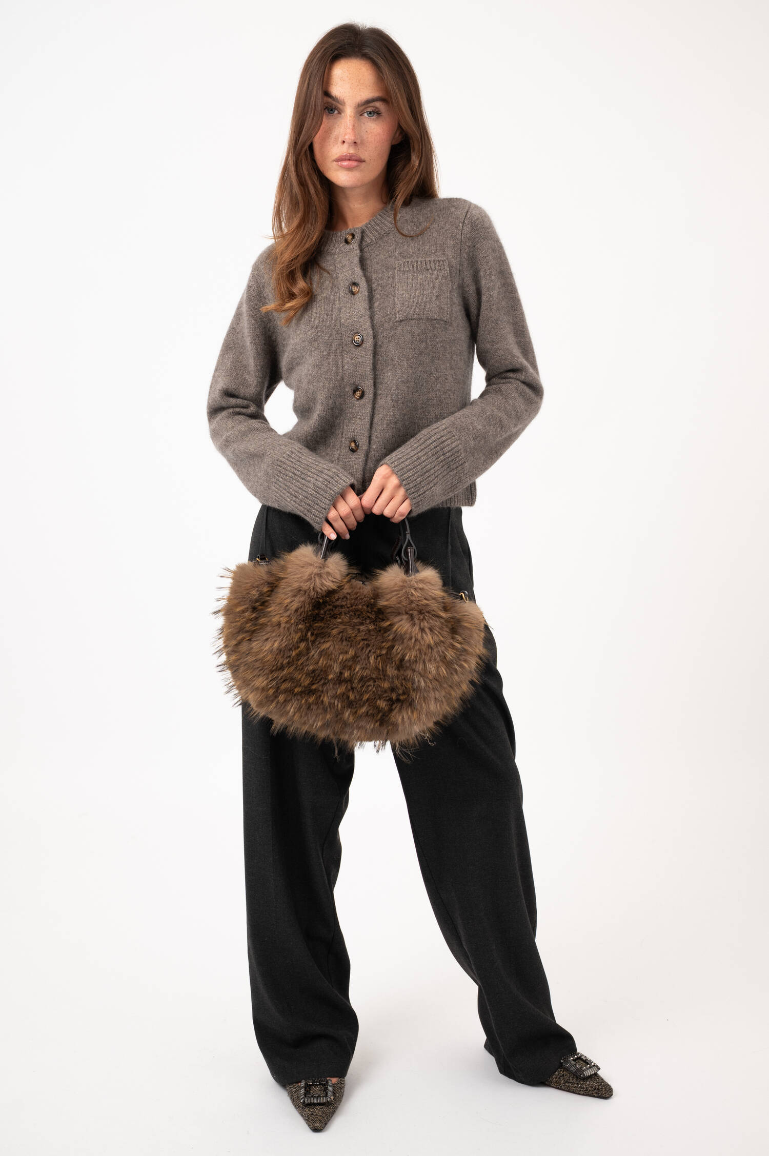 Faux-Fur-Handtasche DUA in Braun Faux-Fur-Handtasche DUA in Braun