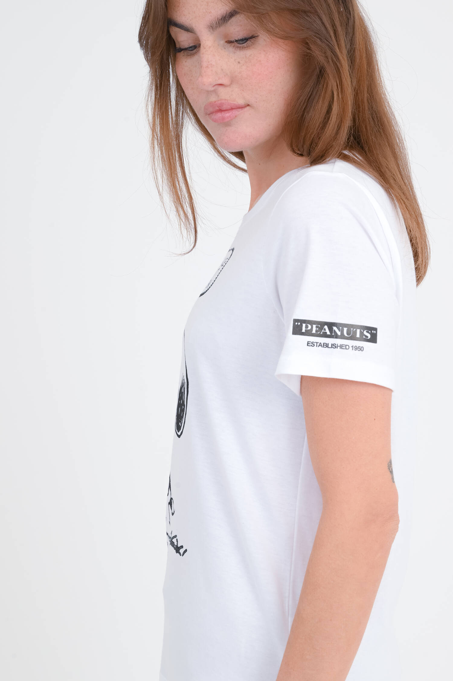 T-Shirt mit Snoopy-Print in Weiß