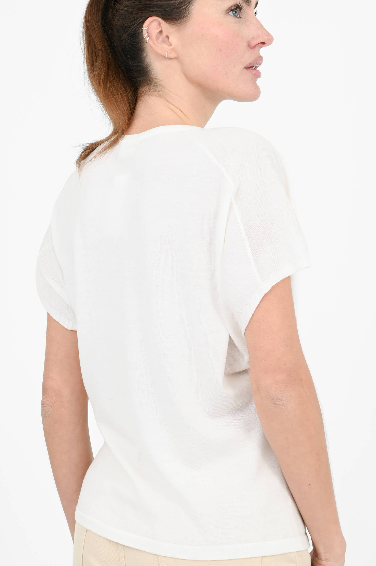 Woll-Seiden-Cashmere Shirt in White