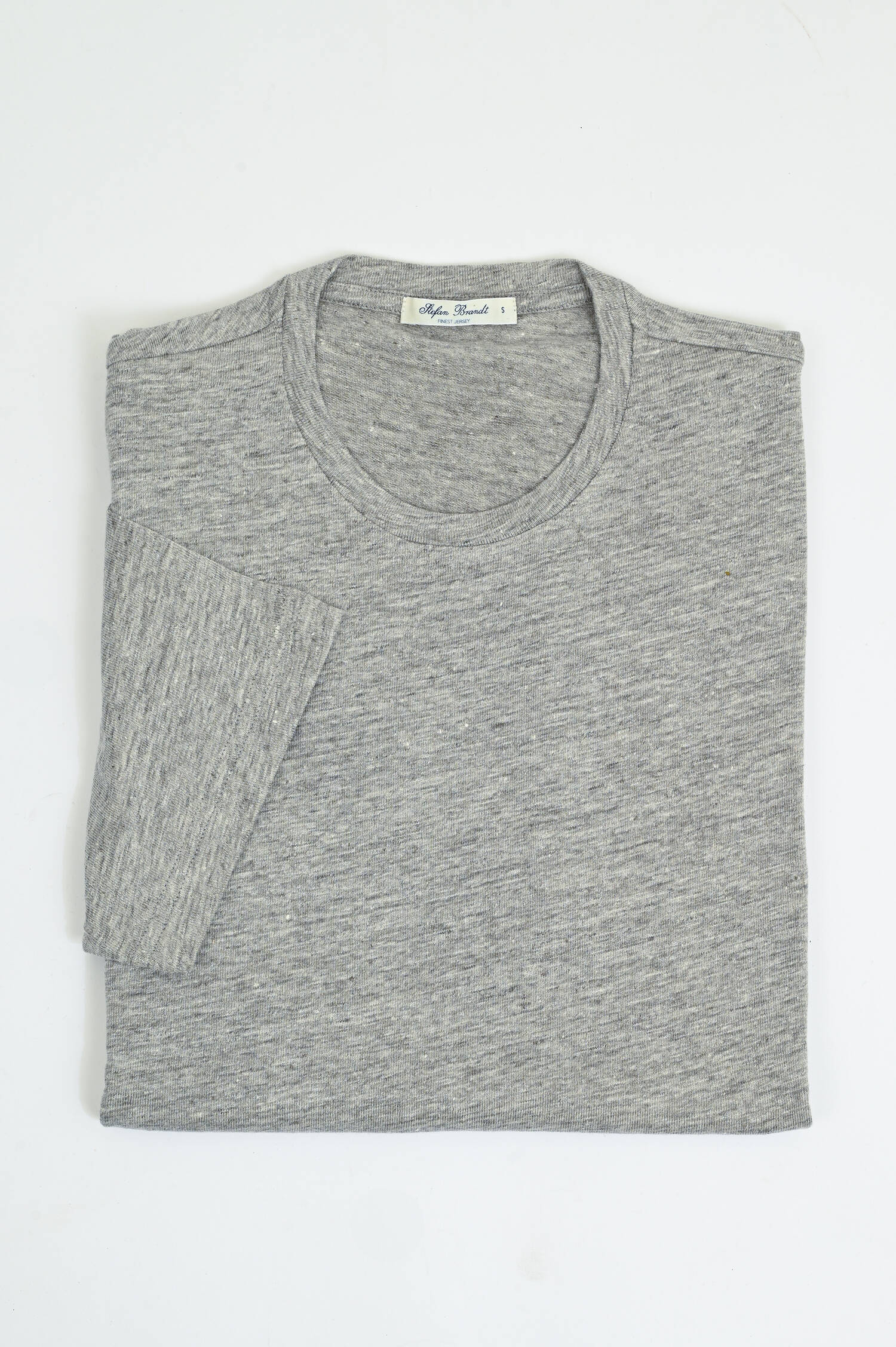 T-Shirt aus Leinen-Mix in Hellgrau