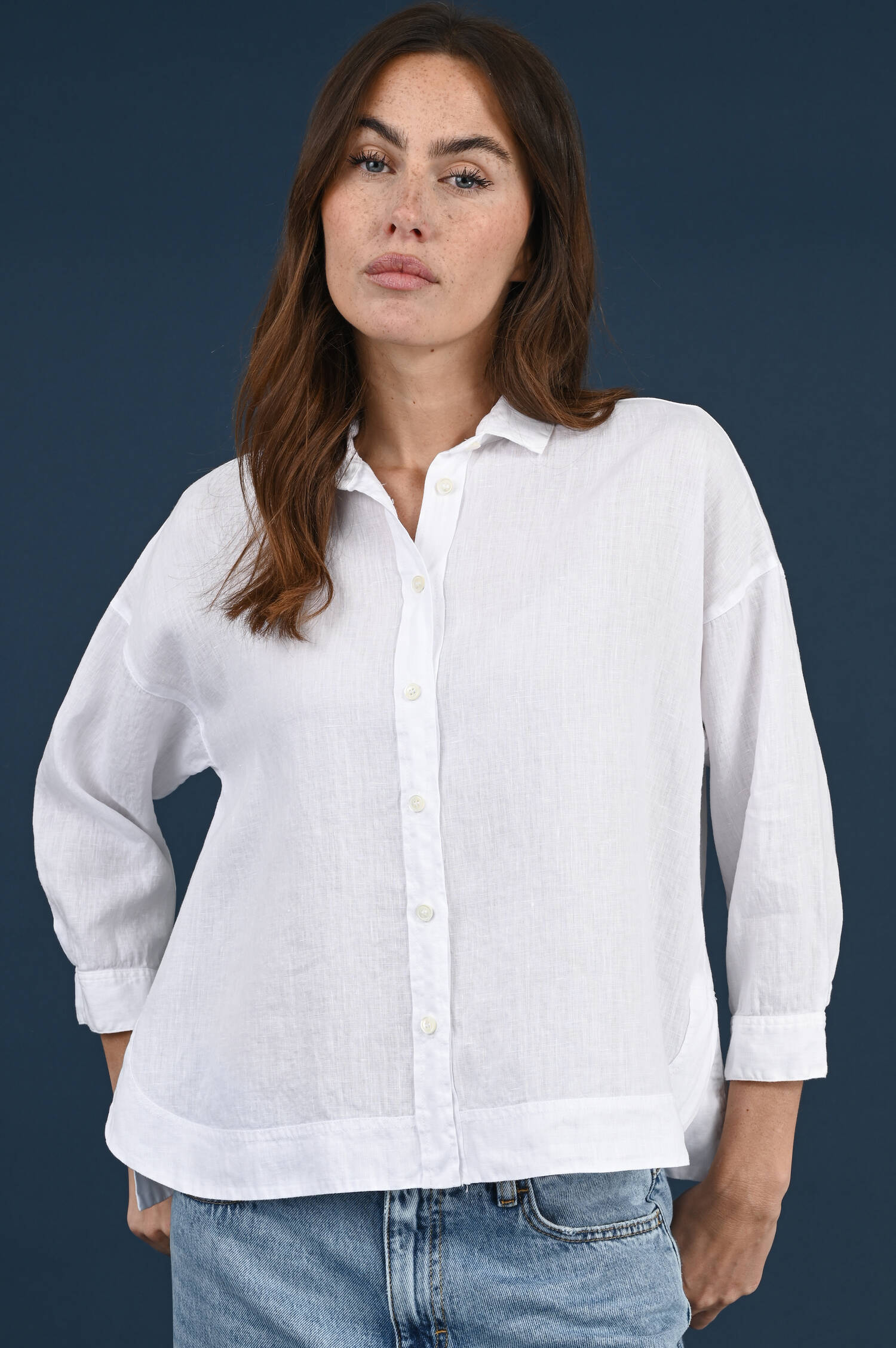 Leinenbluse in Weiß