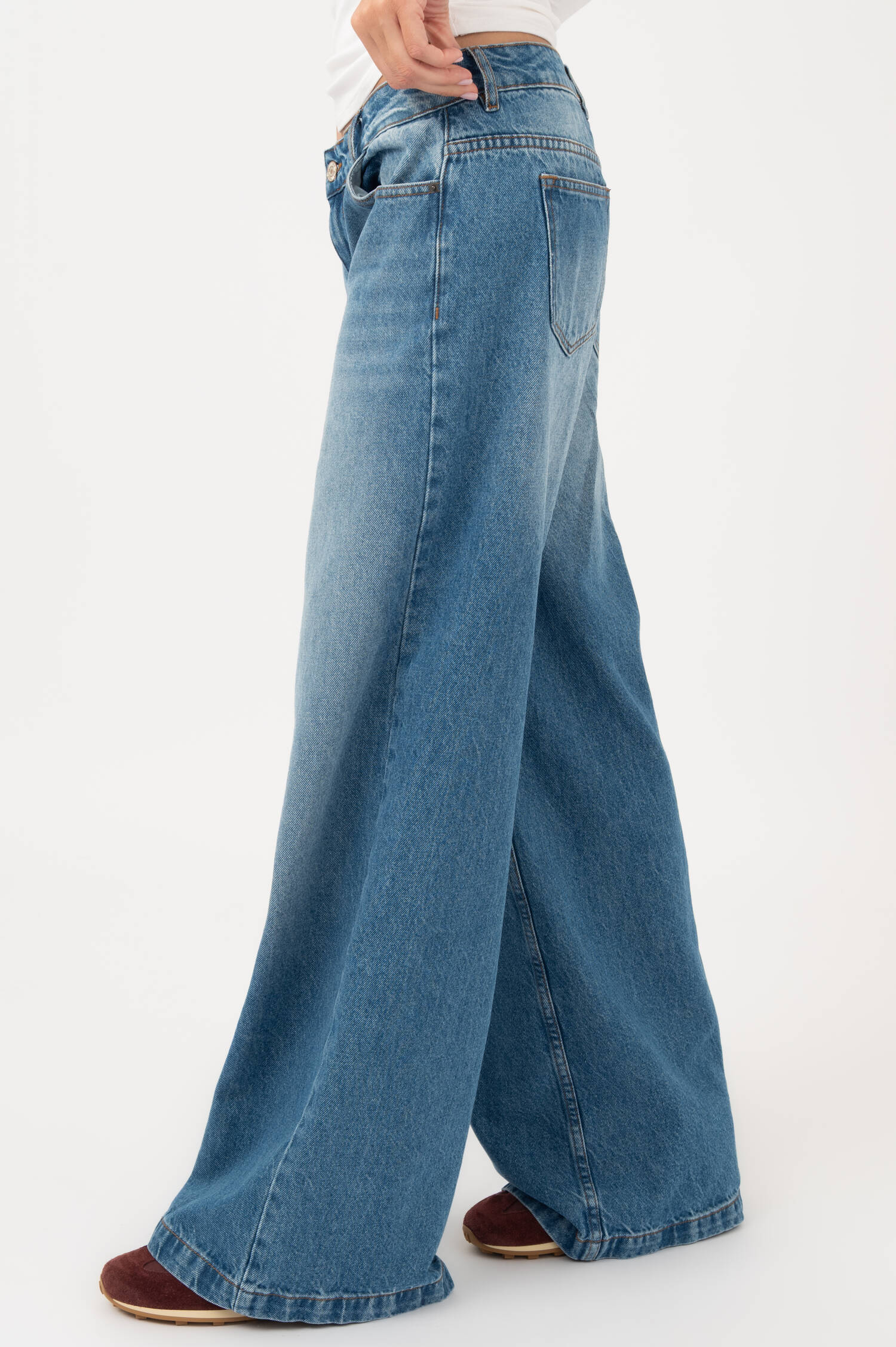 Baggy Wide-Leg-Jeans in Blau Baggy Wide-Leg-Jeans in Blau