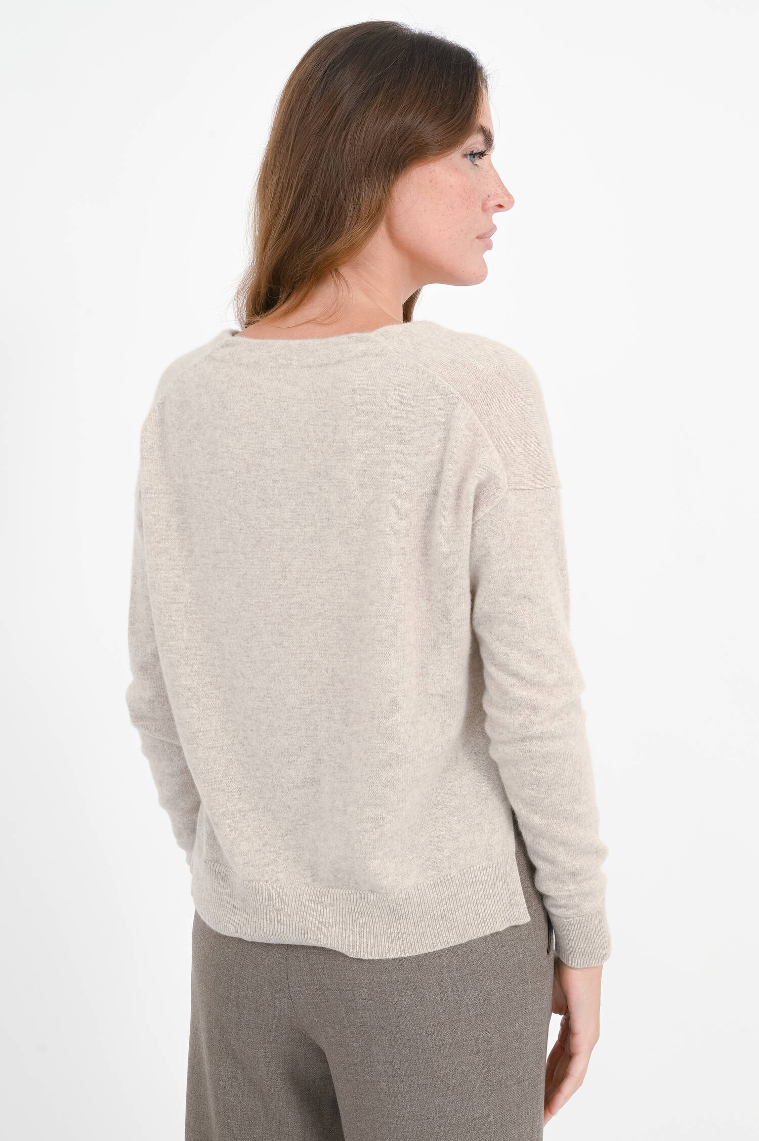 Cashmere-Strickweste in Almond