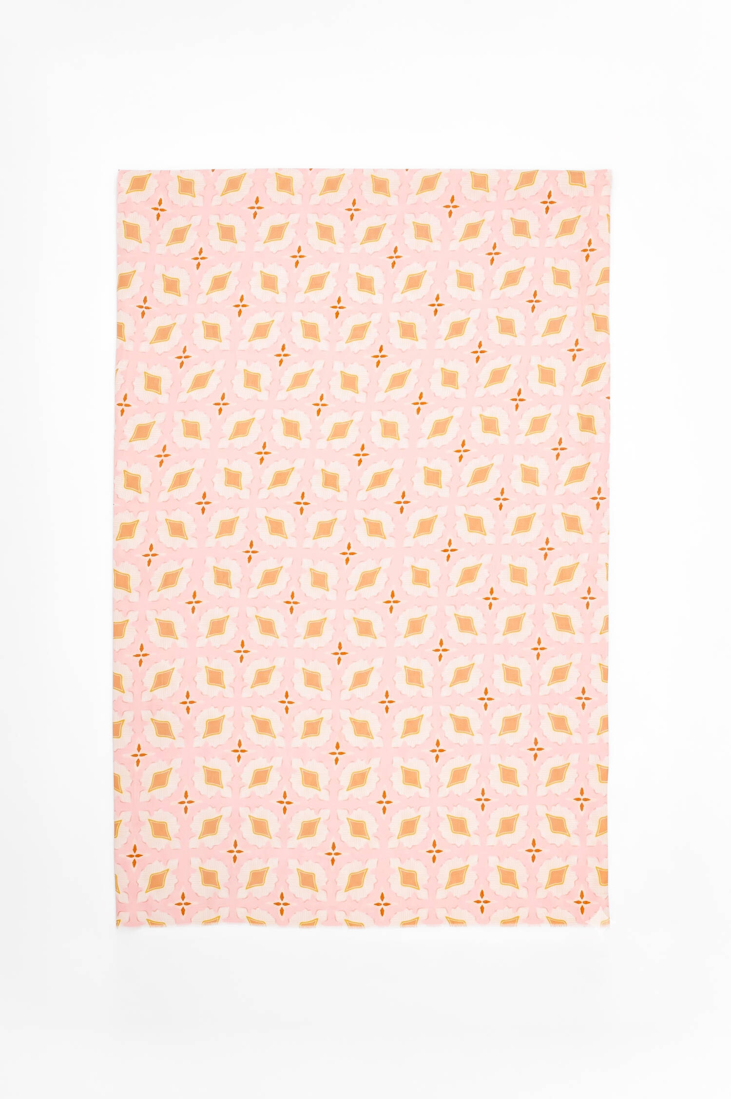 Wolltuch mit Allover Print in Rosa