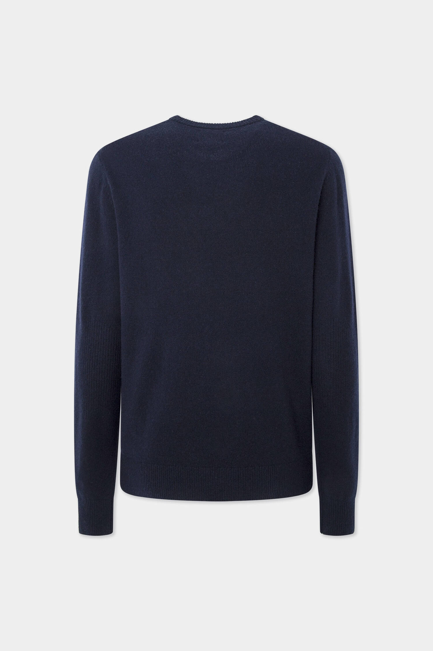 Rundhals-Pullover mit Dackelstrick in Navy
