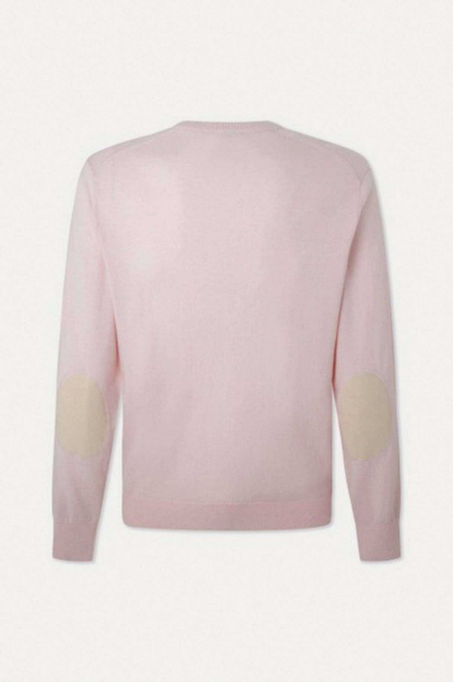 Baumwoll-Cashmere Pullover mit Patches in Rosa