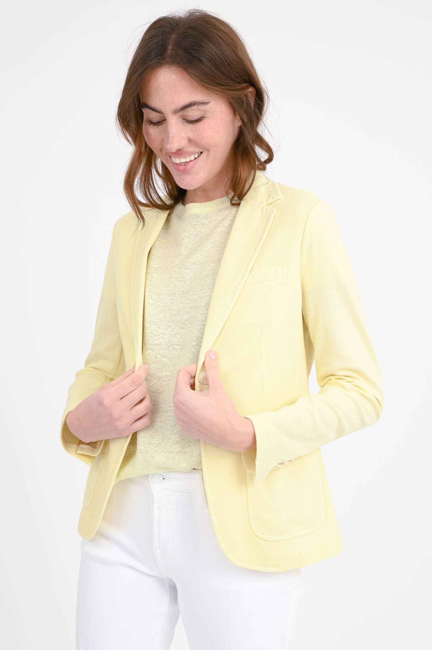 Taillierter Blazer mit Struktur in Light Lemon