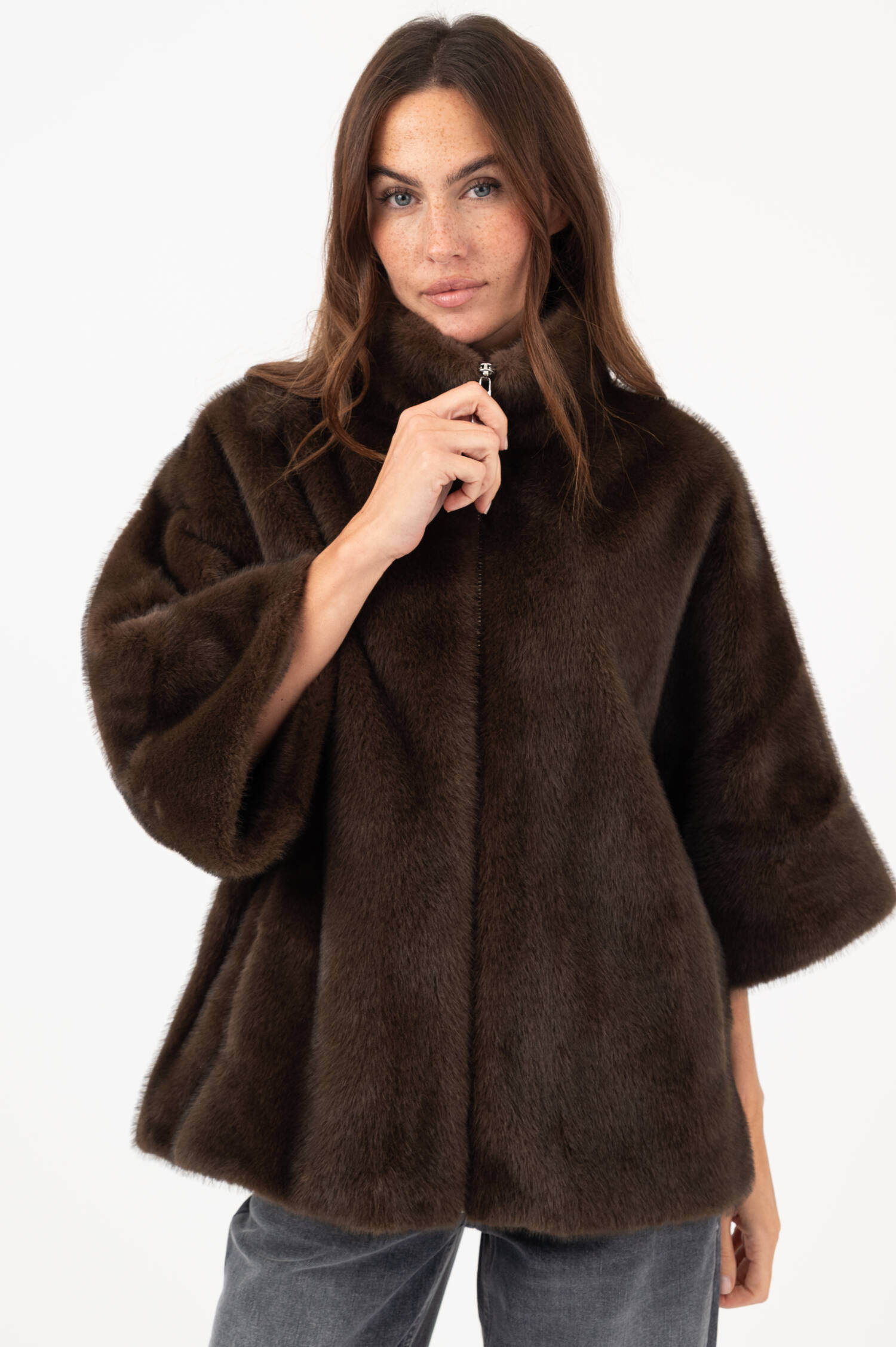 Faux-Fur-Jacke CHAMONIX in Braun Faux-Fur-Jacke CHAMONIX in Braun