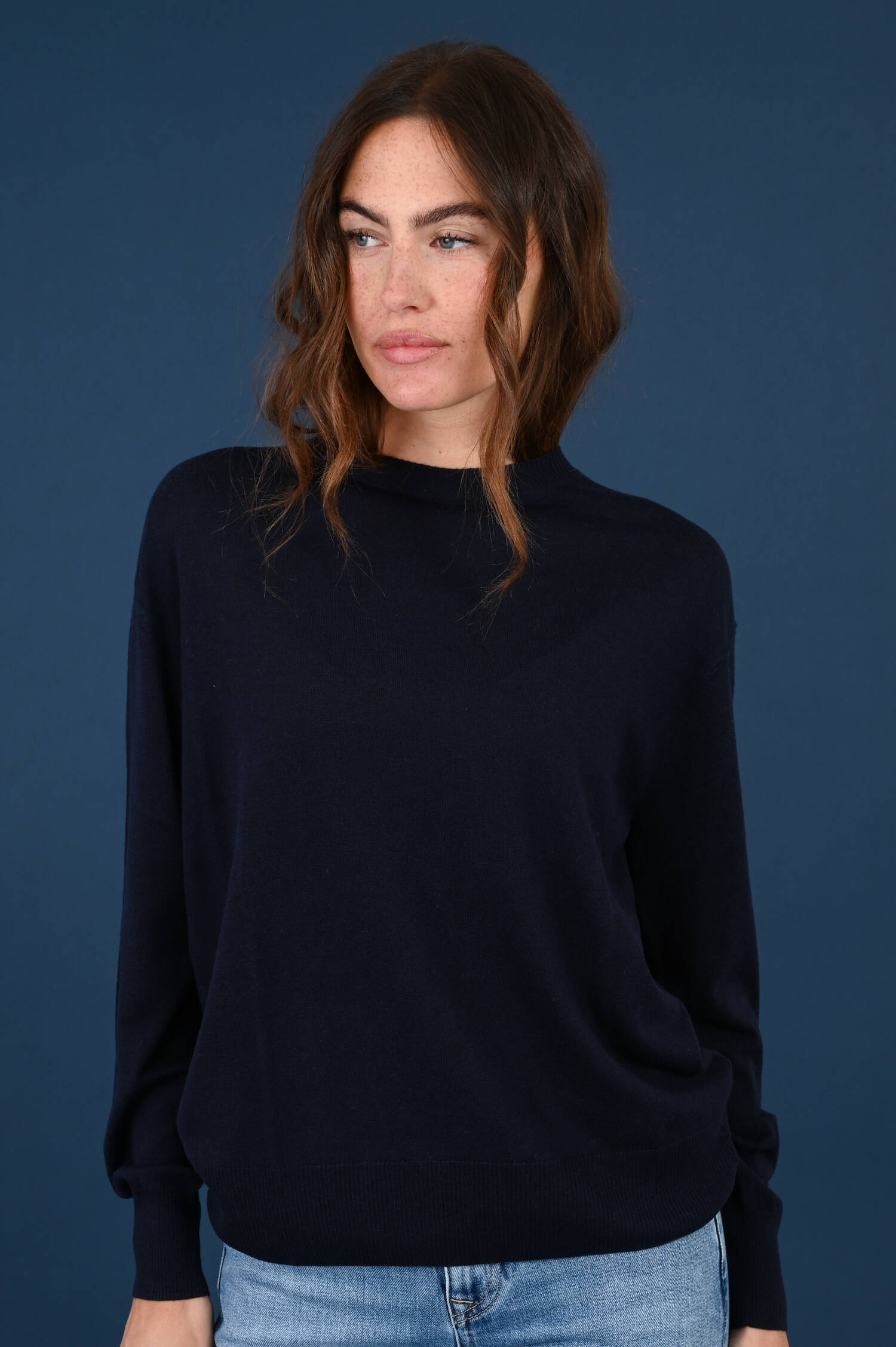 Strickpullover VENTO aus Woll-Cashmere-Mix in Blau