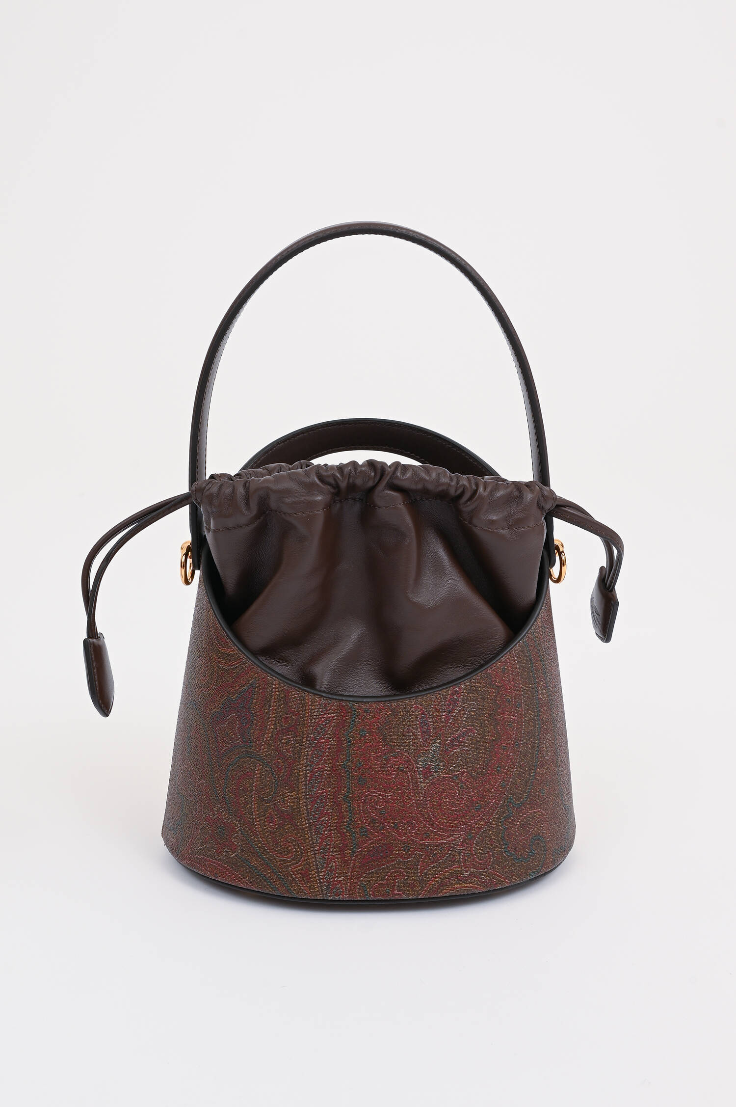 Bucket Bag mit Paisley Print in Braun