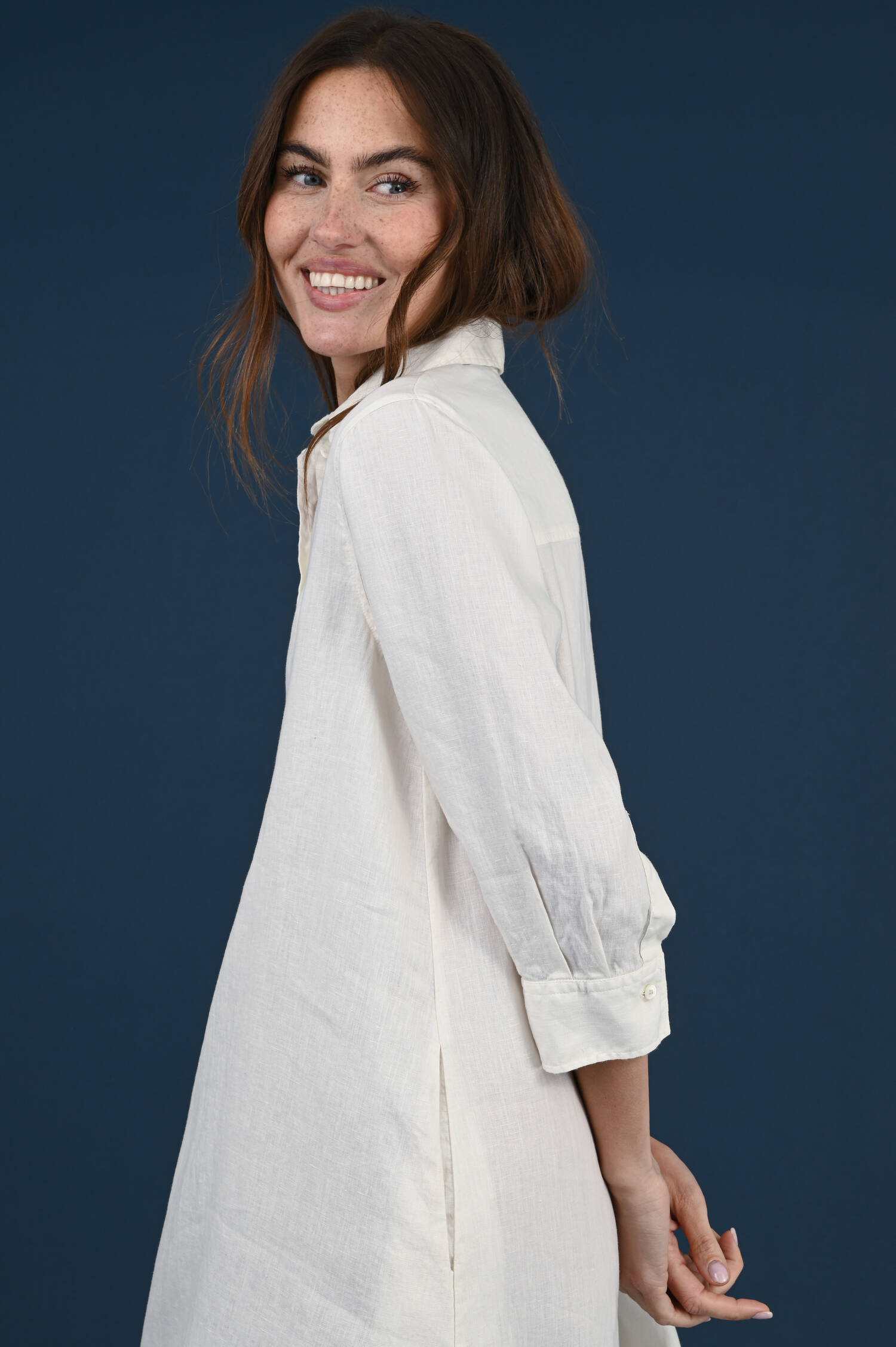 Leinenkleid in Ivorybeige