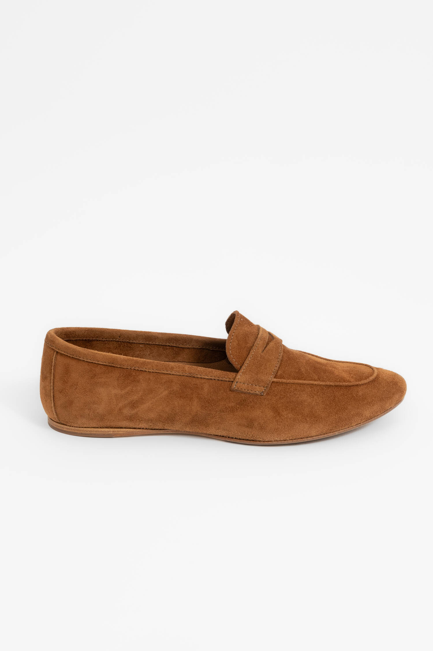Loafer aus Veloursleder in Cognac