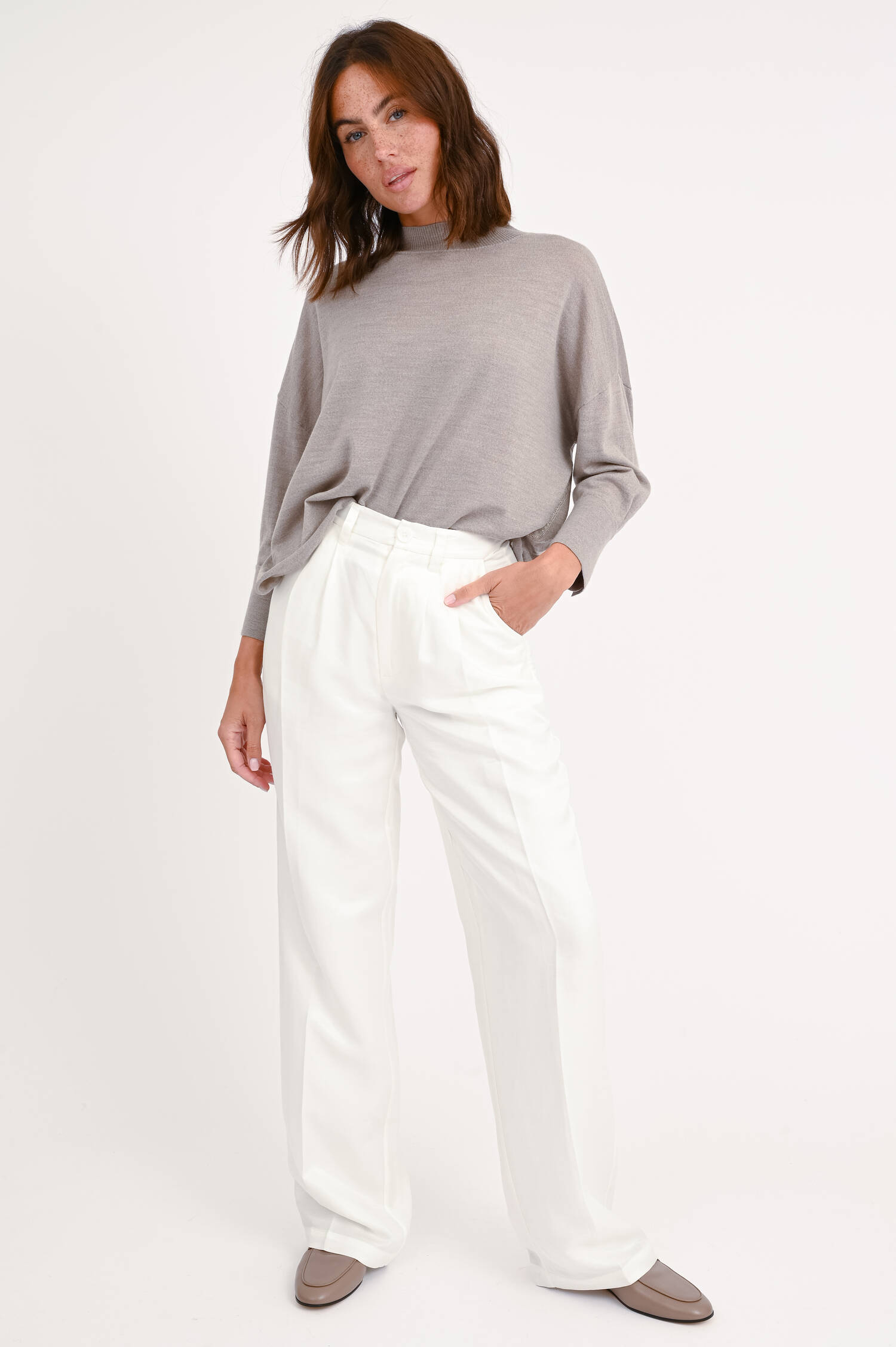 Hose CARRIE aus Leinenmix in Weiß