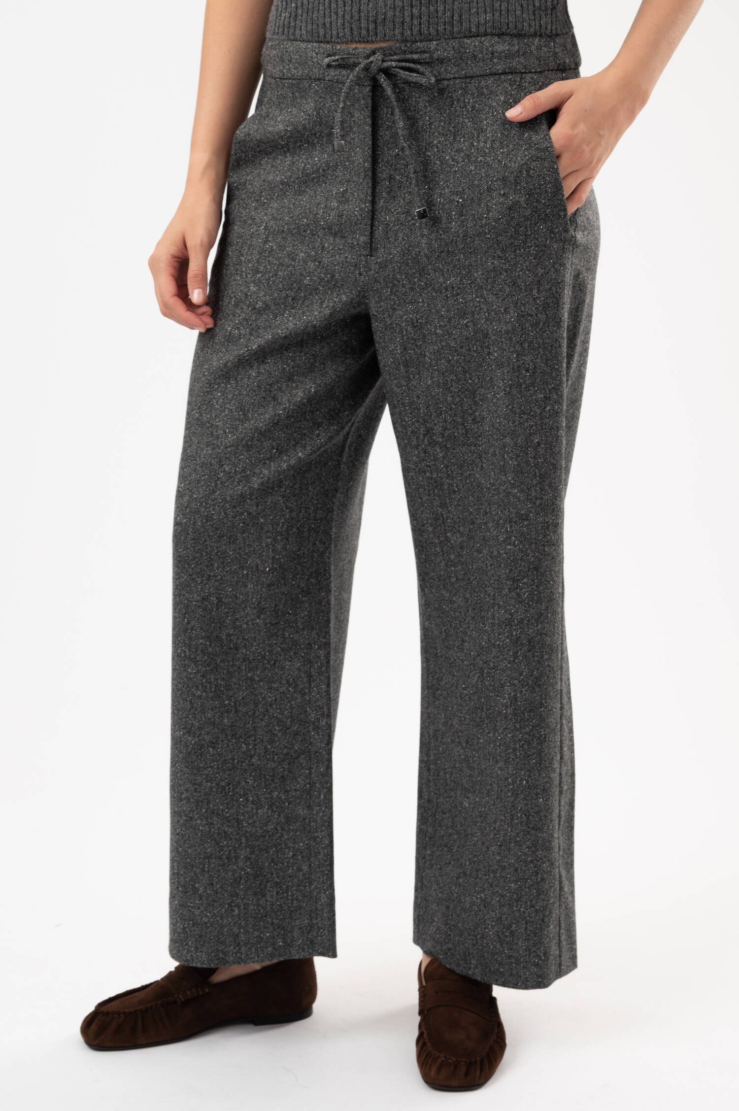 Woll-Mix Hose in Schwarz