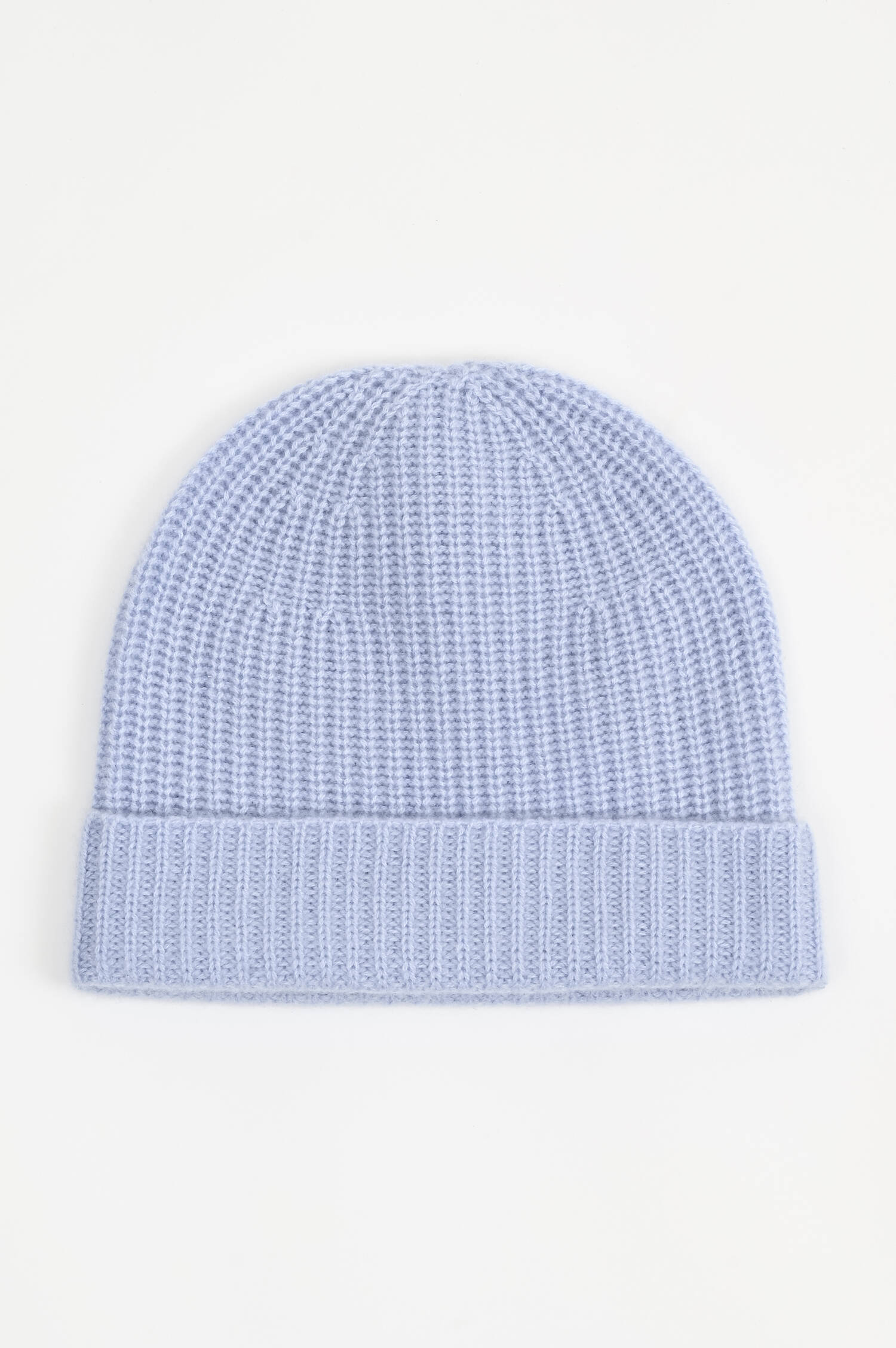 Rippstrickmütze aus Cashmere in Hellblau Rippstrickmütze aus Cashmere in Hellblau