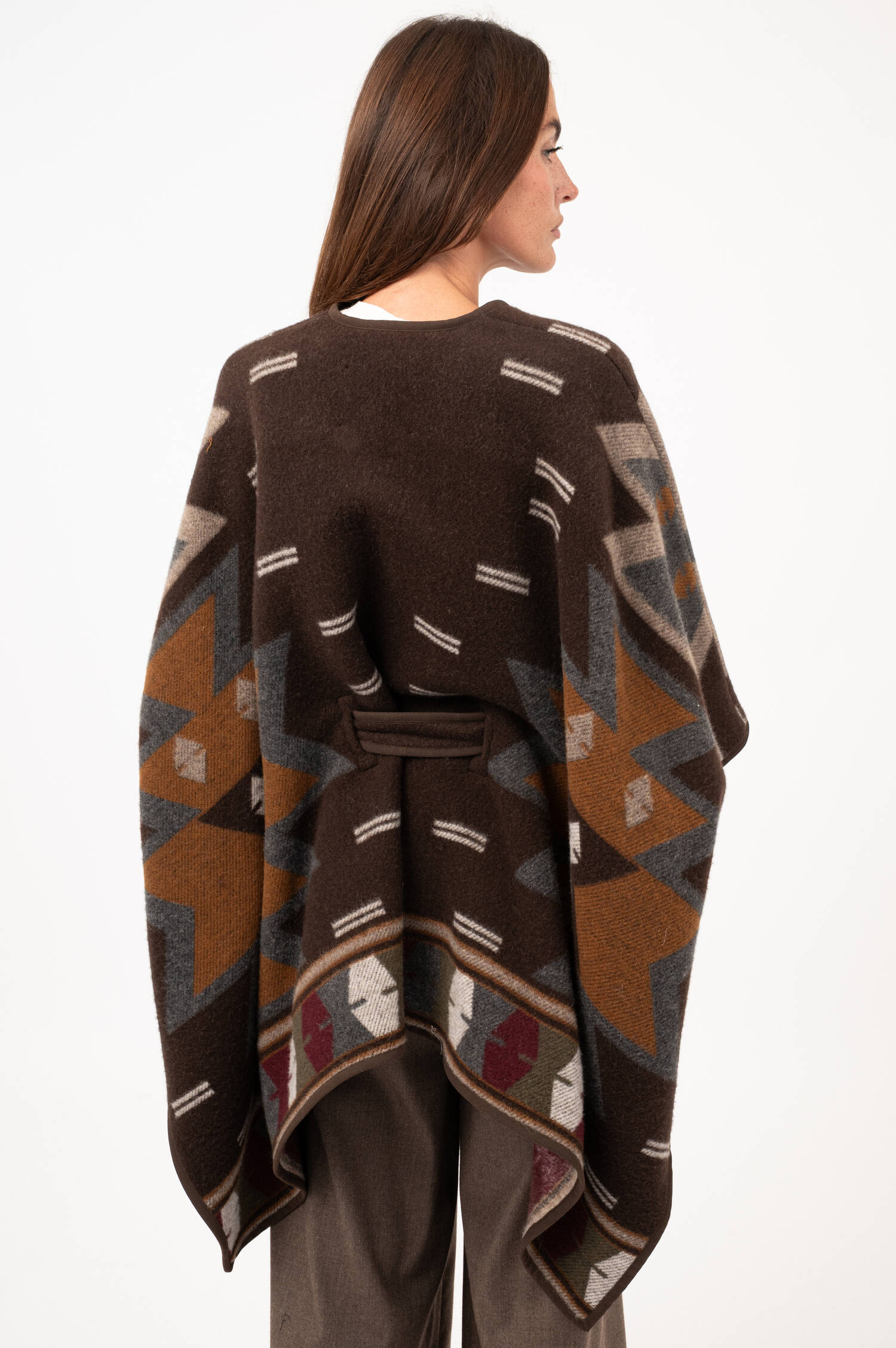 Woll-Mix-Ethno-Poncho in Braun Woll-Mix-Ethno-Poncho in Braun