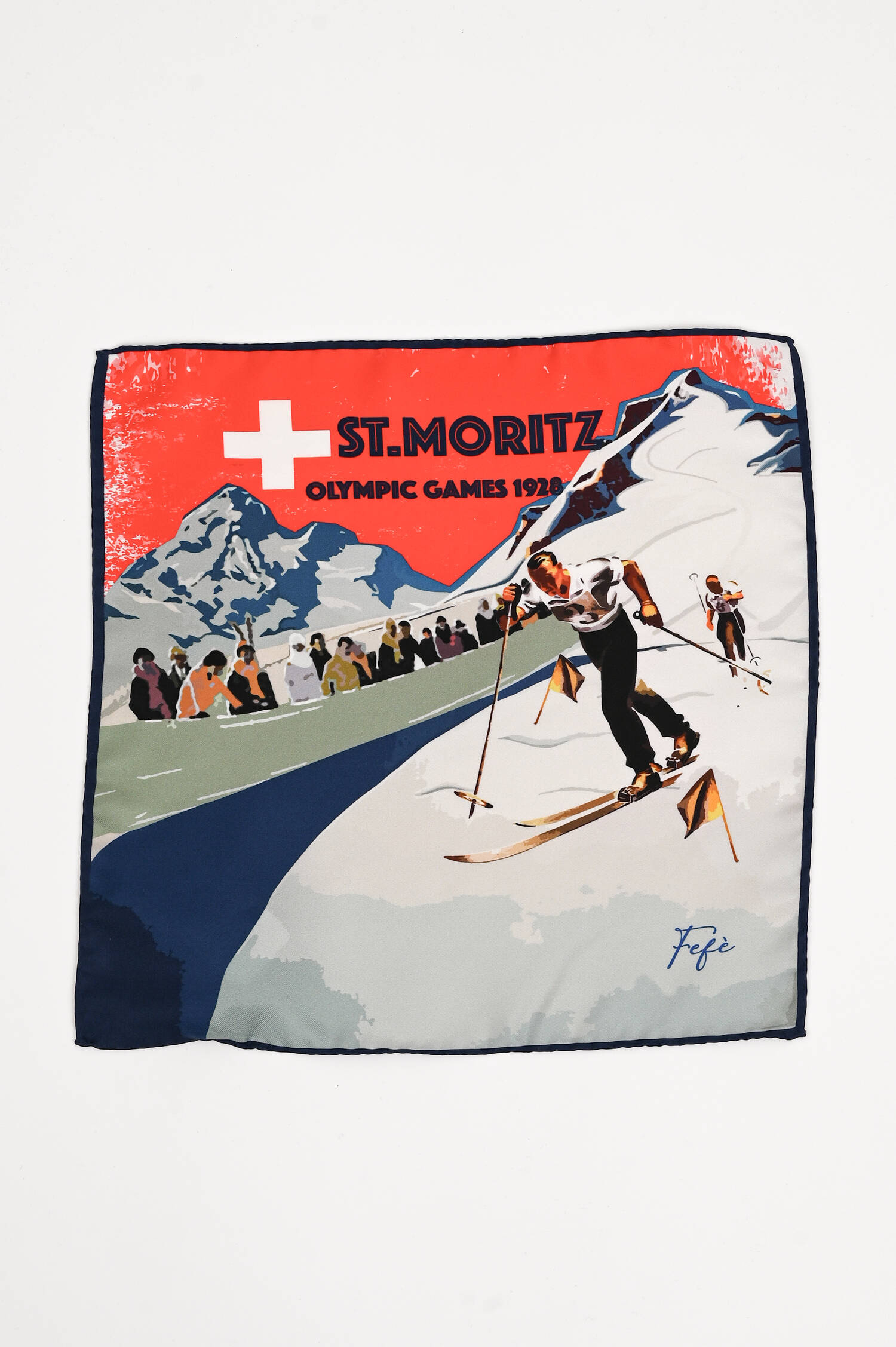 Einstecktuch OLYMPIA St.MORITZ in Dunkelblau/Rot