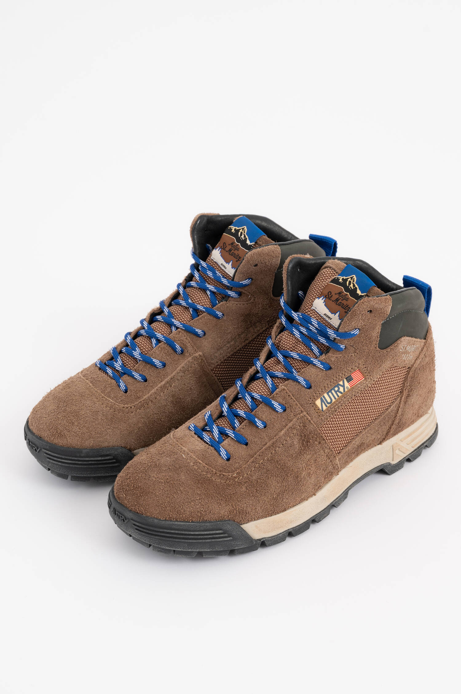 Suede Winterstiefel MALGA in Braun/Blau