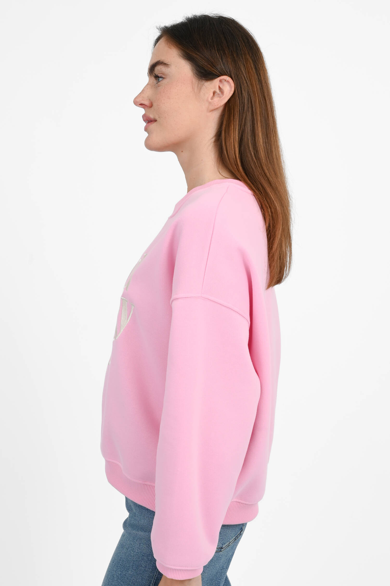 Sweater mit Stickerei in Blossompink