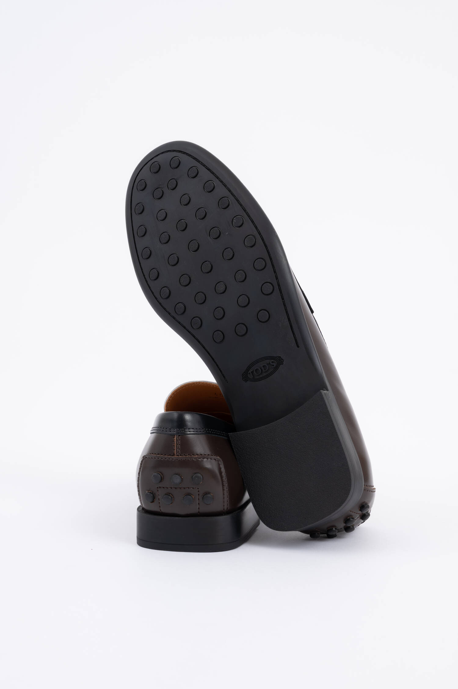 Leder Loafer in Braun/Weiß