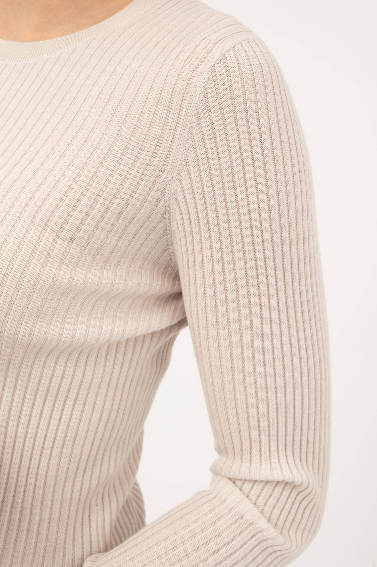 Rippstrick Langarm-Wollshirt CHIPUNA in Beige Rippstrick Langarm-Wollshirt CHIPUNA in Beige