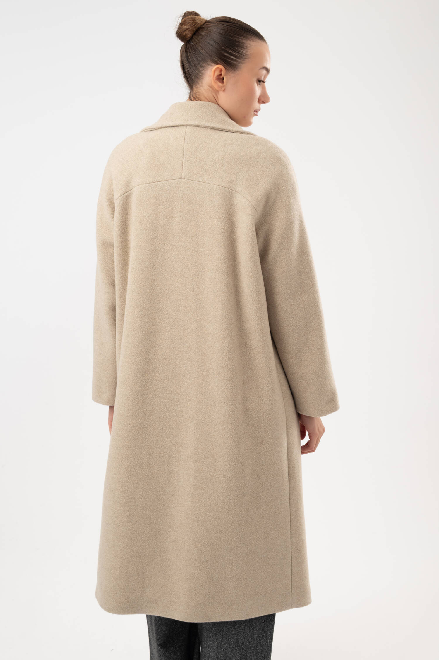 Woll-Cashmere-Mantel in Beige