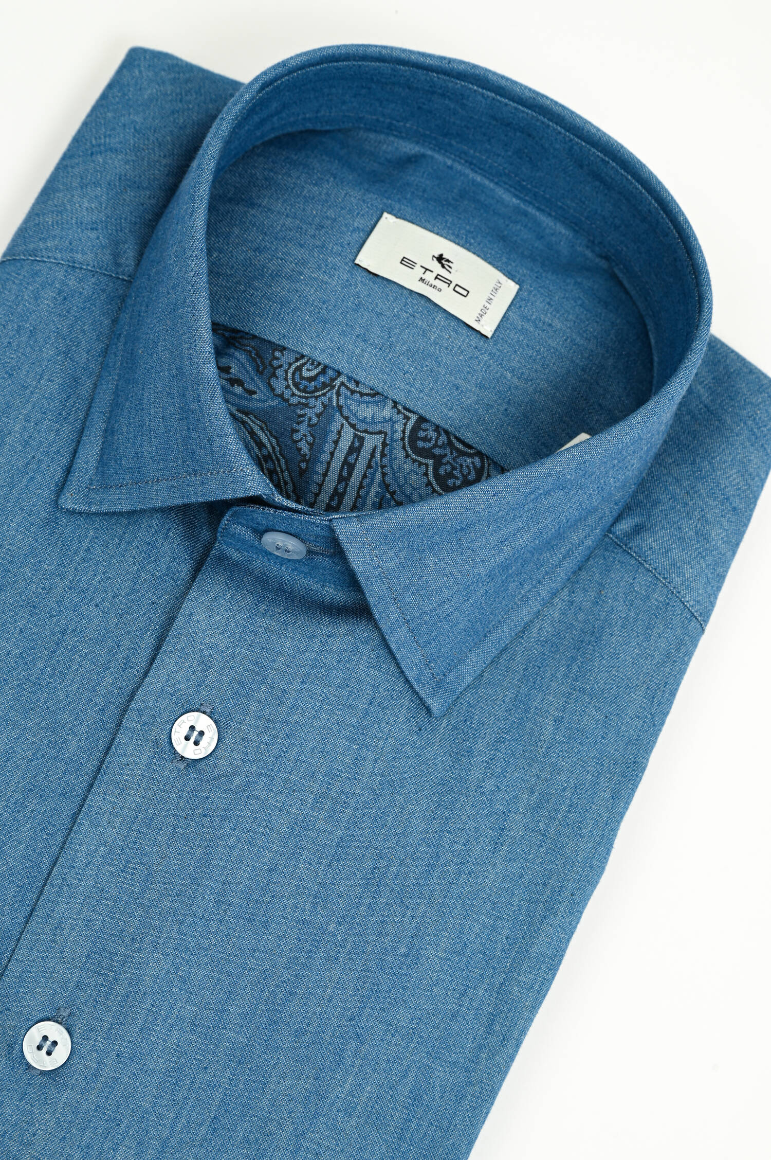 Hemd aus Baumwolle in Mittelblau Hemd aus Baumwolle in Mittelblau