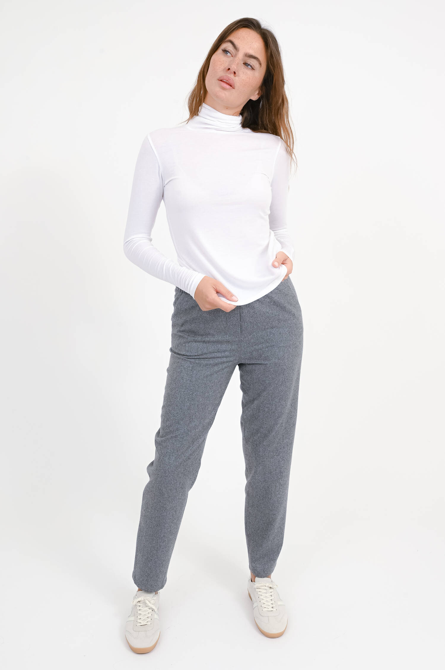 Turtleneck mit transparenter Optik in White