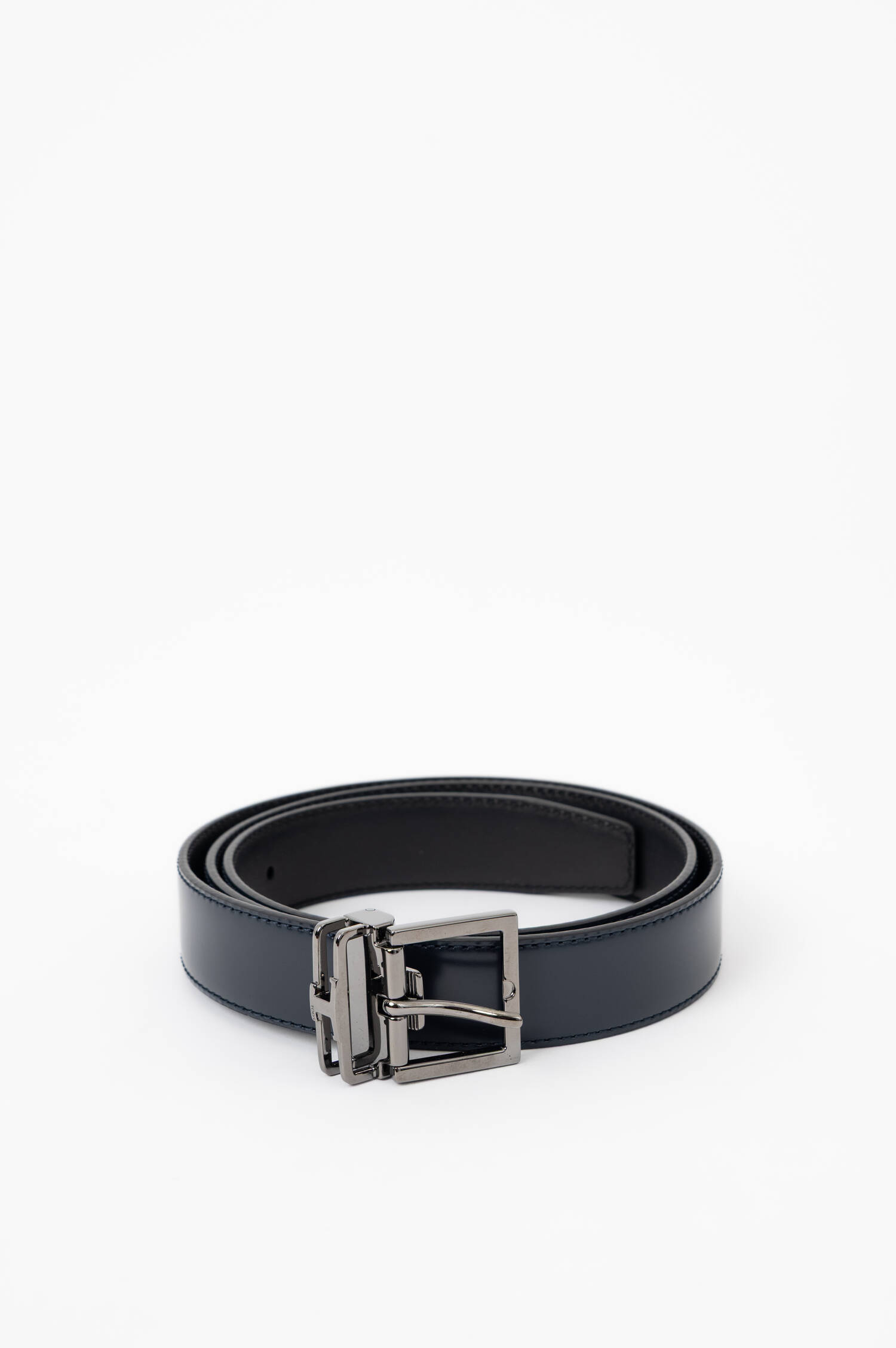 Wendbarer Ledergürtel in Navy