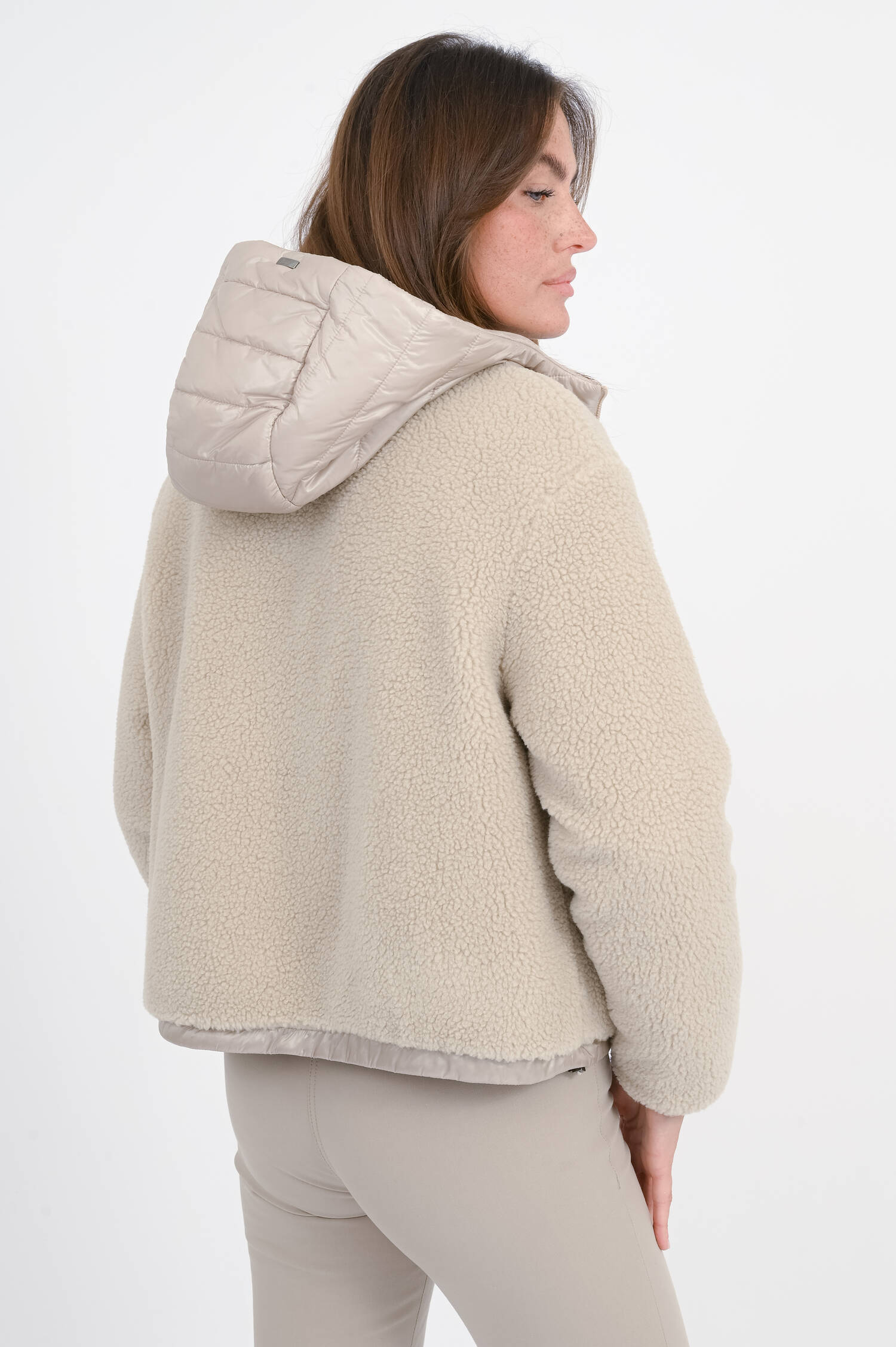 Cropped Shearling-Bomberjacke in Chantilly Cropped Shearling-Bomberjacke in Chantilly